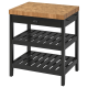 IKEA VADHOLMA Kitchen island, black/oak, 79x63x90 cm