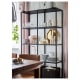 IKEA VITTSJO Shelving Unit 100x175cm, Black-brown, Glass