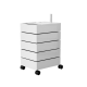 Merike Rosa Rotatable Trolley on Wheels, 45x35CM, White