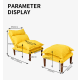 Urbana Reclining Lounge Chair and Ottoman, Yellow
