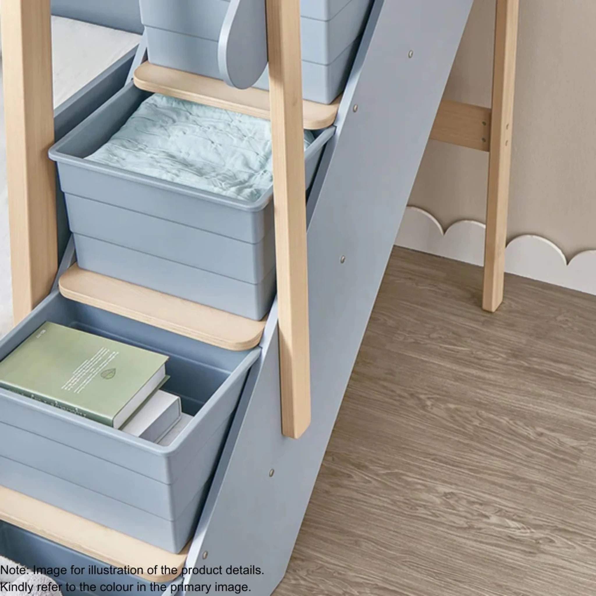 Boori Natty Kids NZ King Single Loft Bed with Storage Staircase, Barley White