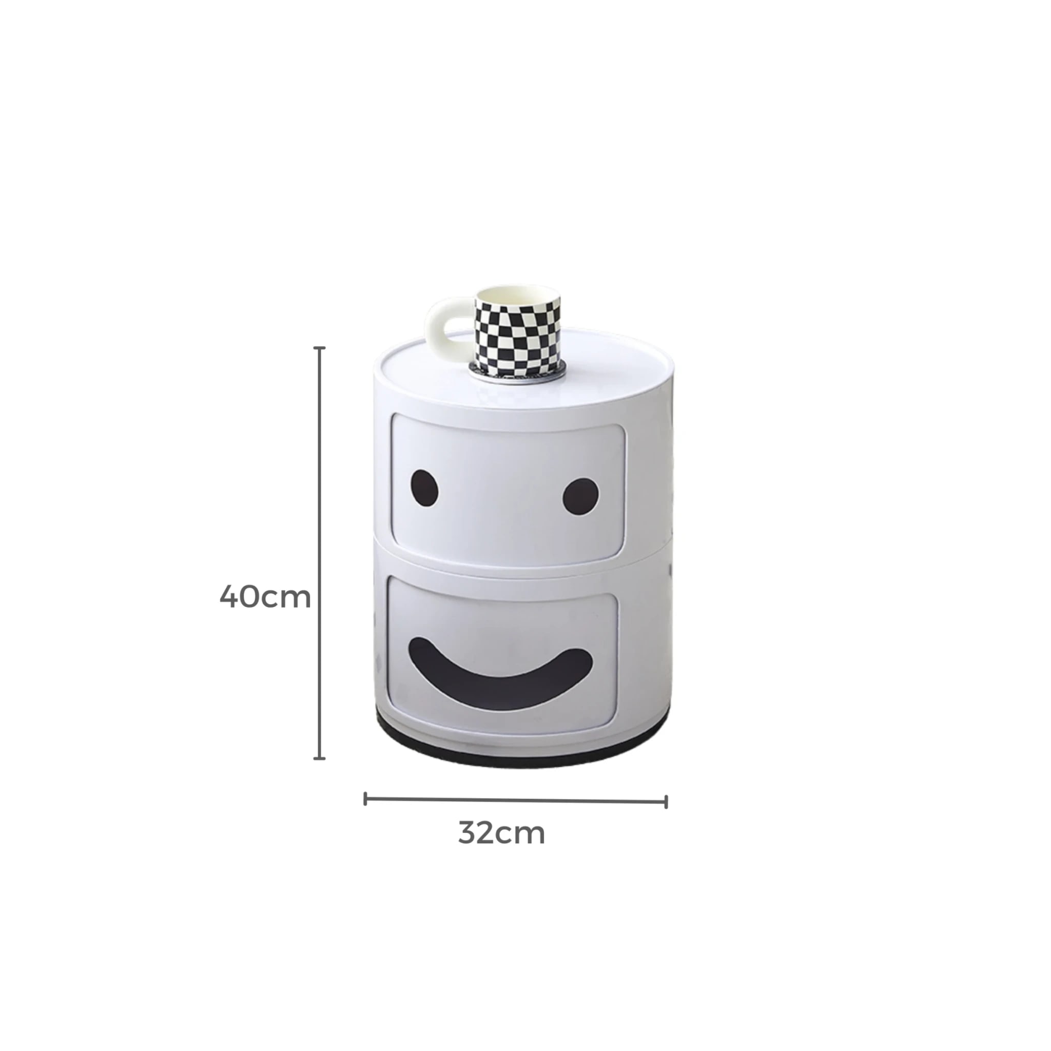 MODE Fabio Novembre Componibili 2 Tier Smile Storage Unit Replica, White