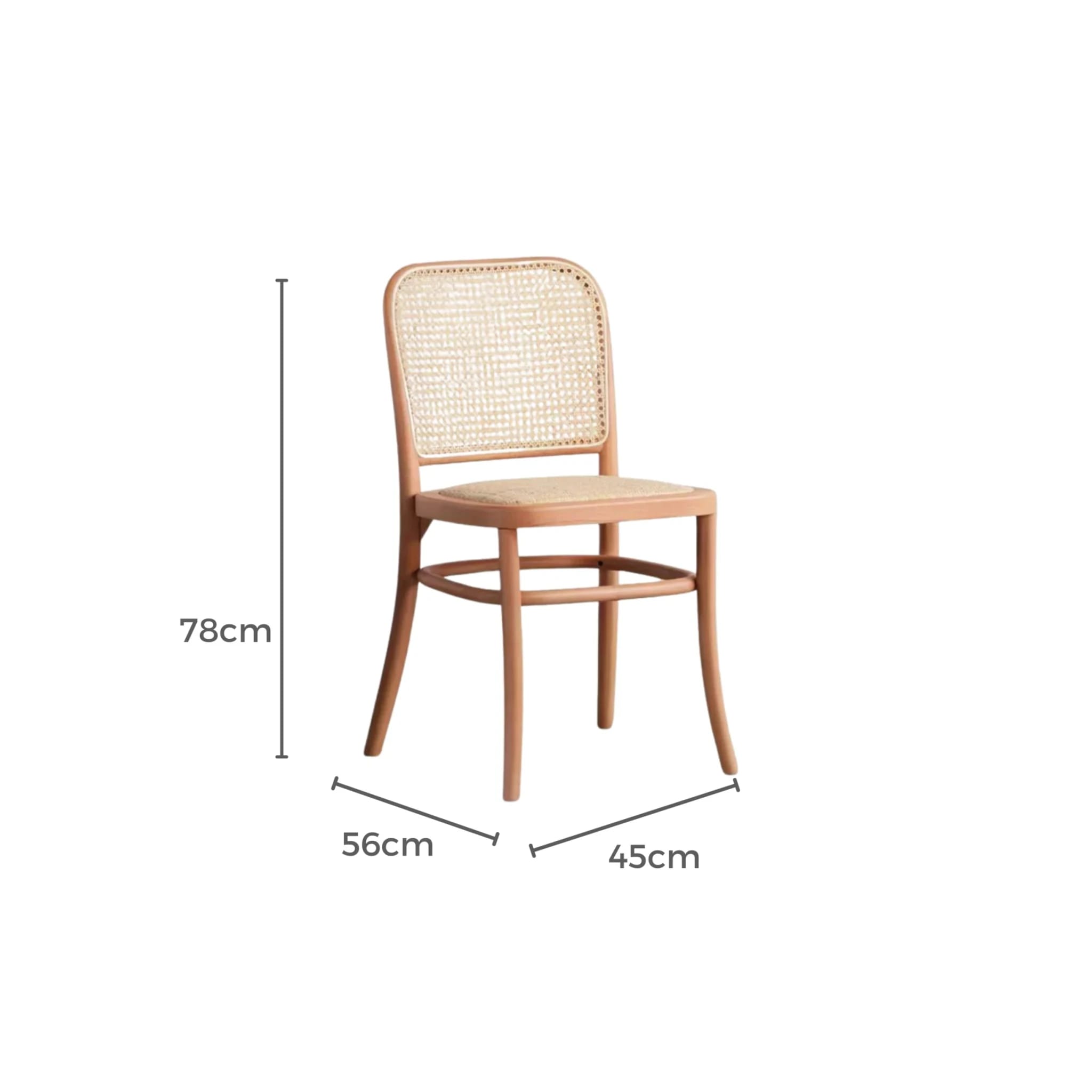MODE Josef Hoffman No. 811 Dining Chair Replica, Natural Wood, Set of 2