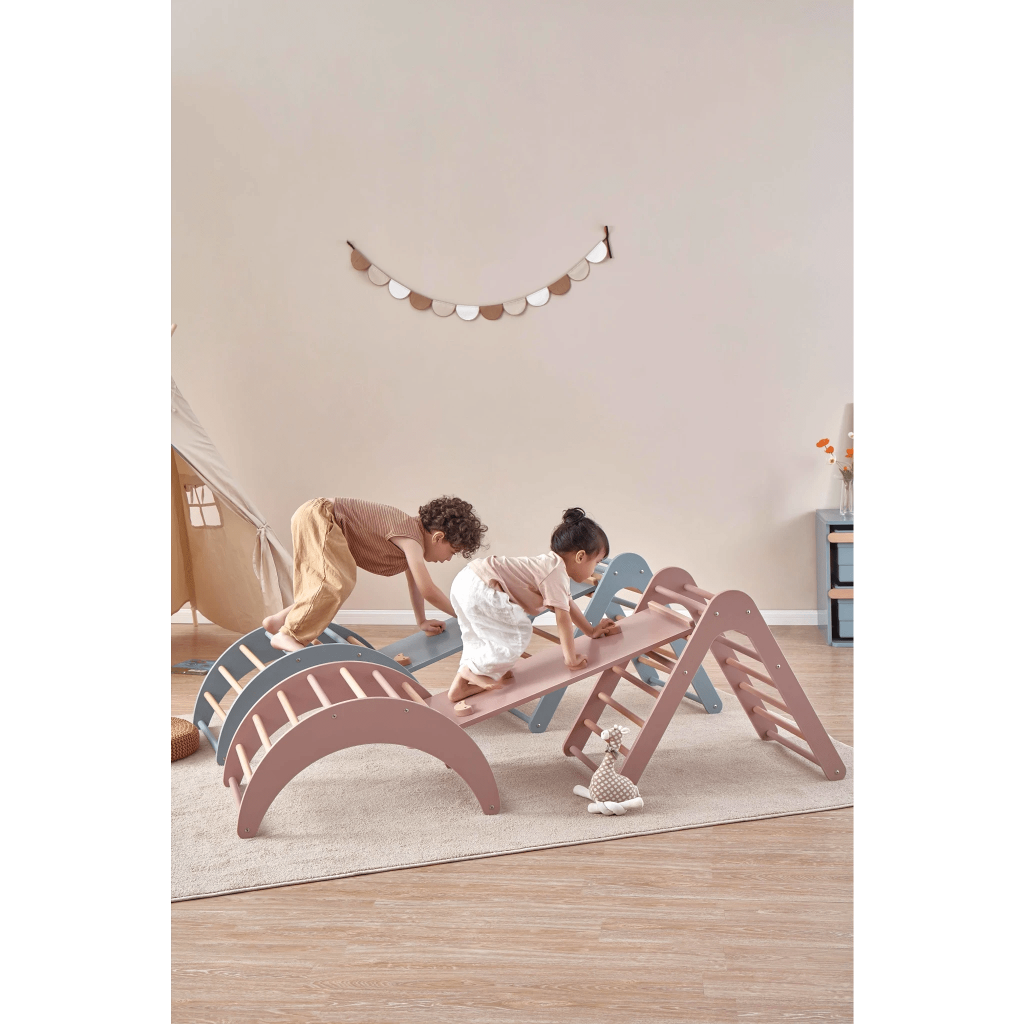 Boori Tidy Kids Pikler Climbing Arch, Cherry