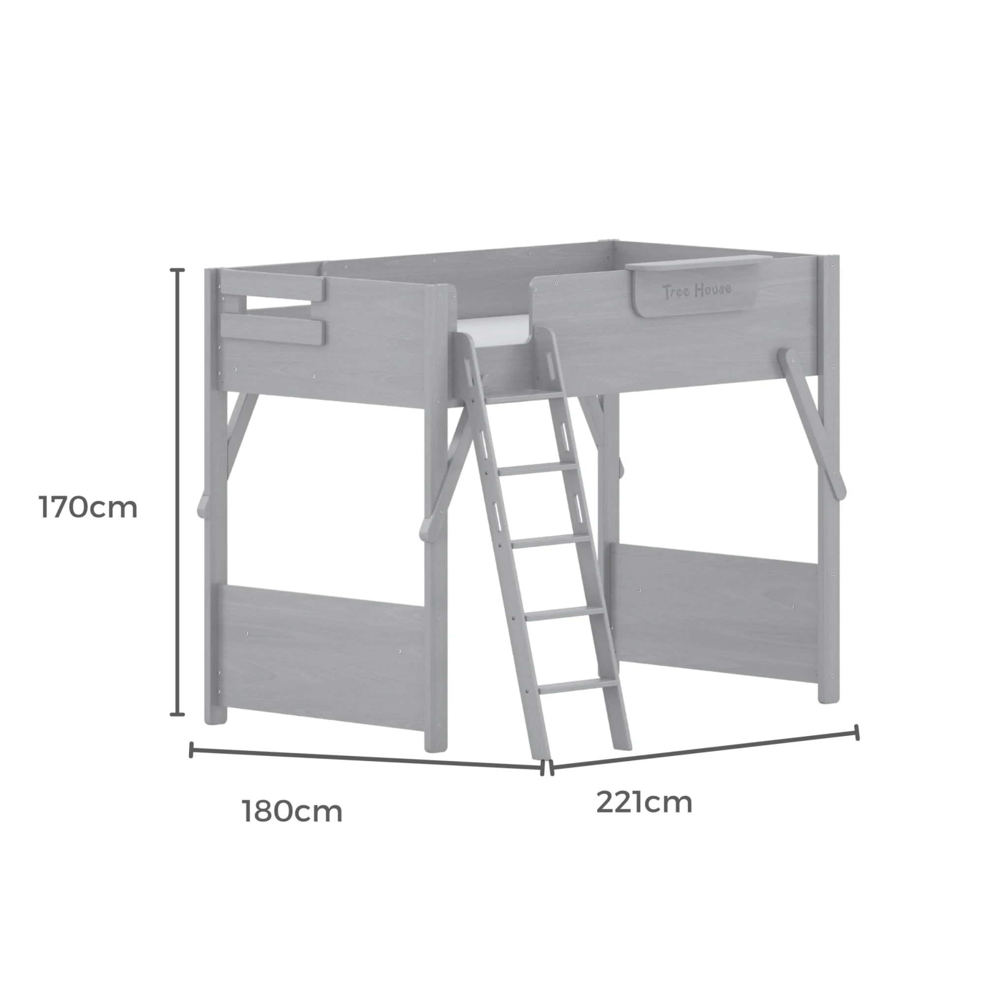 Boori Treehouse Kids NZ King Single Loft Bed + Ladder, Cherry