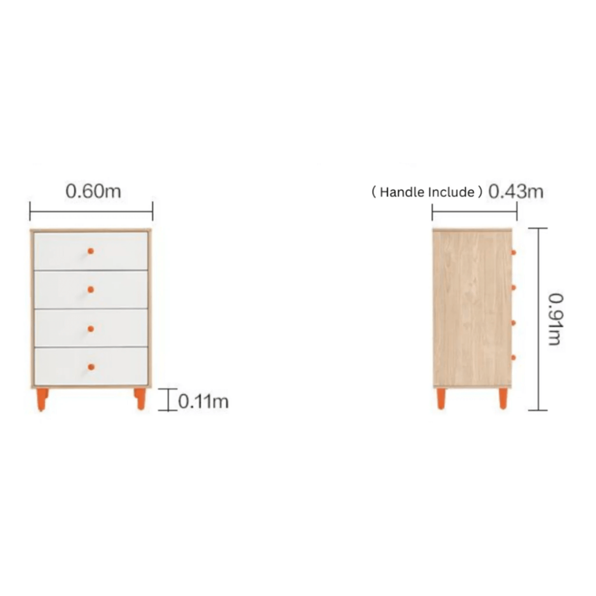 Linspire Fresko Chest of 4 Drawers, Natural Wood