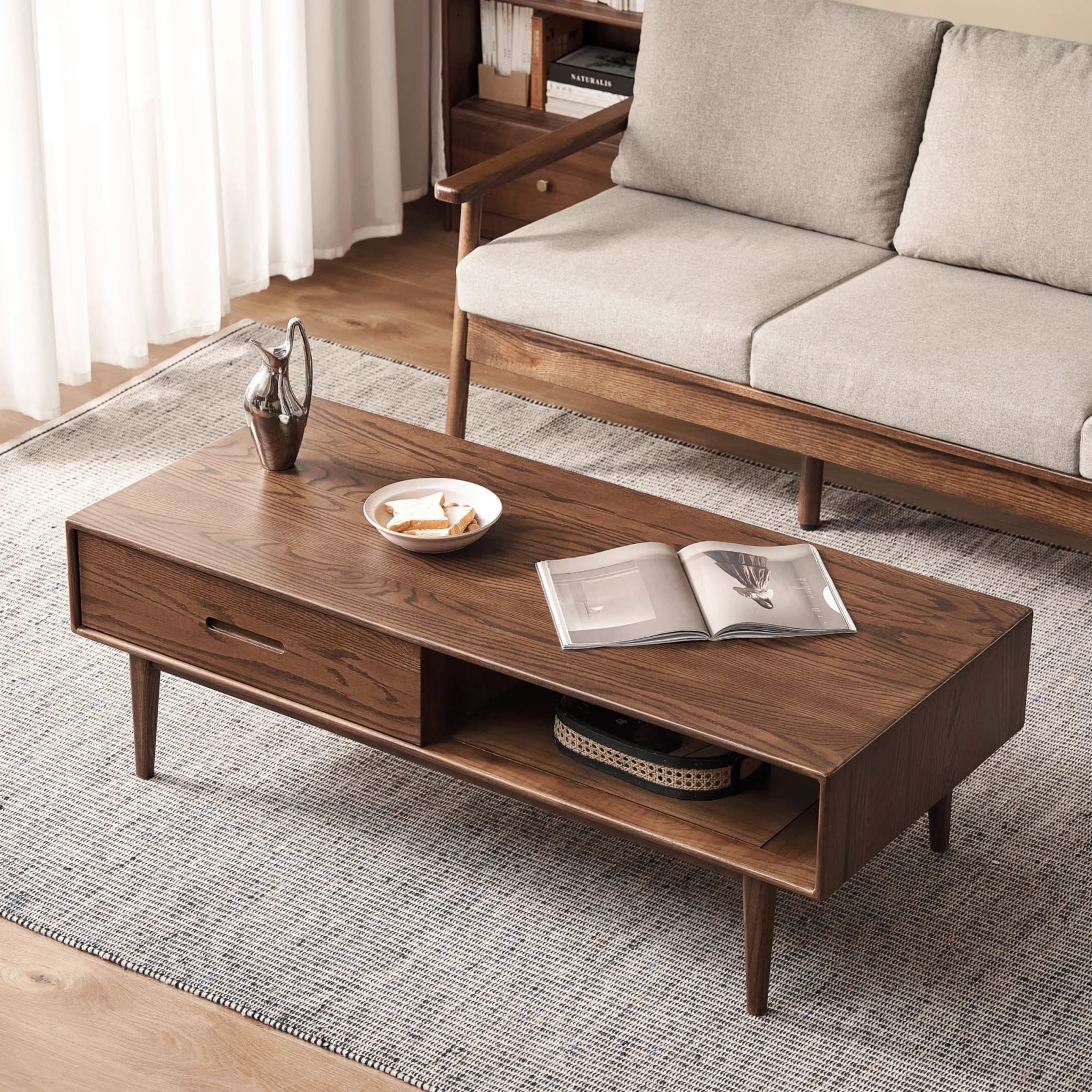 Solidwood Bailey Coffee Table, W100cm, Dark Wood