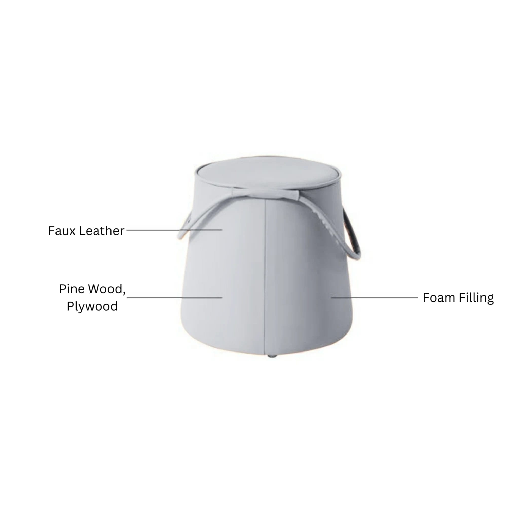 Linspire Kabos Leather Ottoman, Ivory