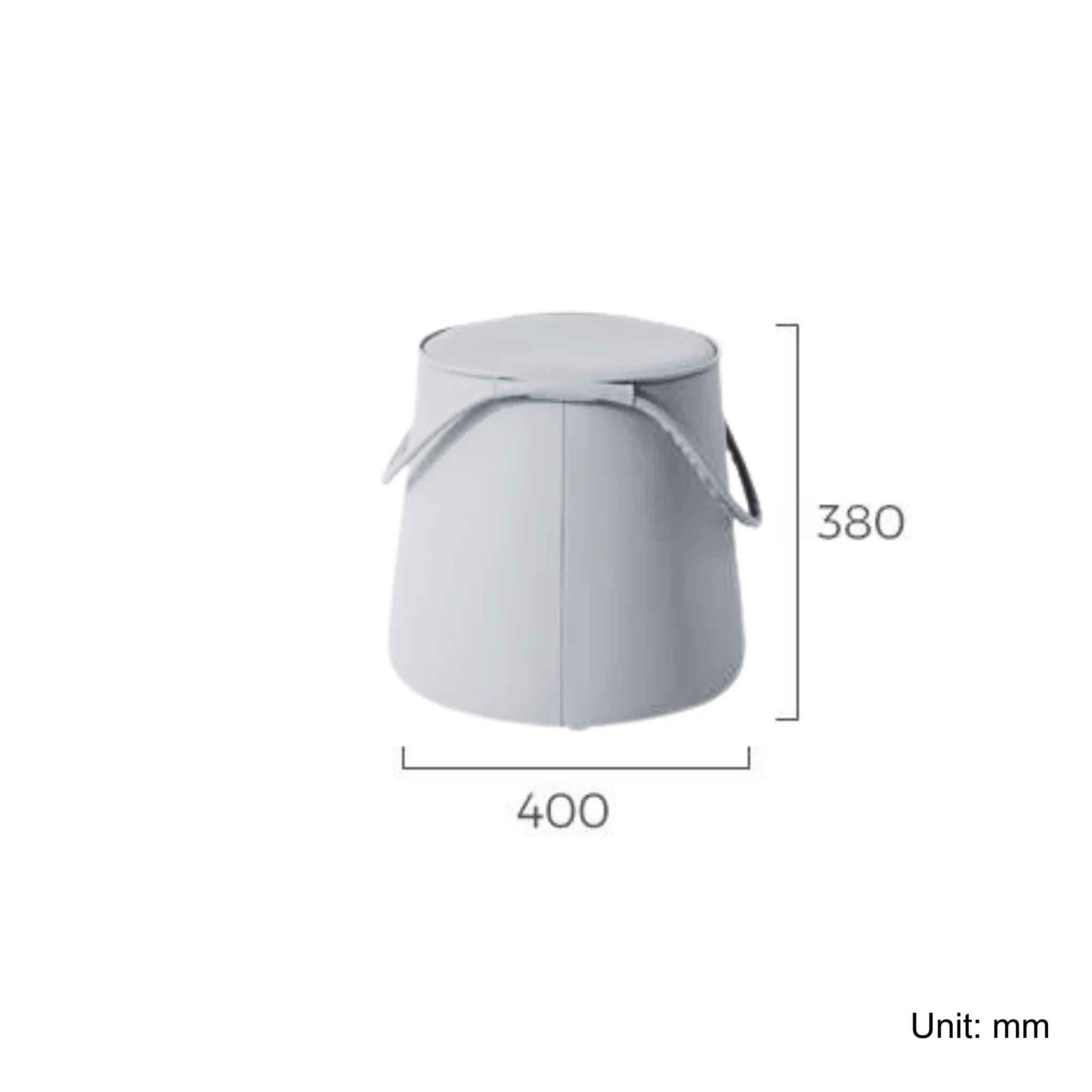 Linspire Kabos Leather Ottoman, Ivory