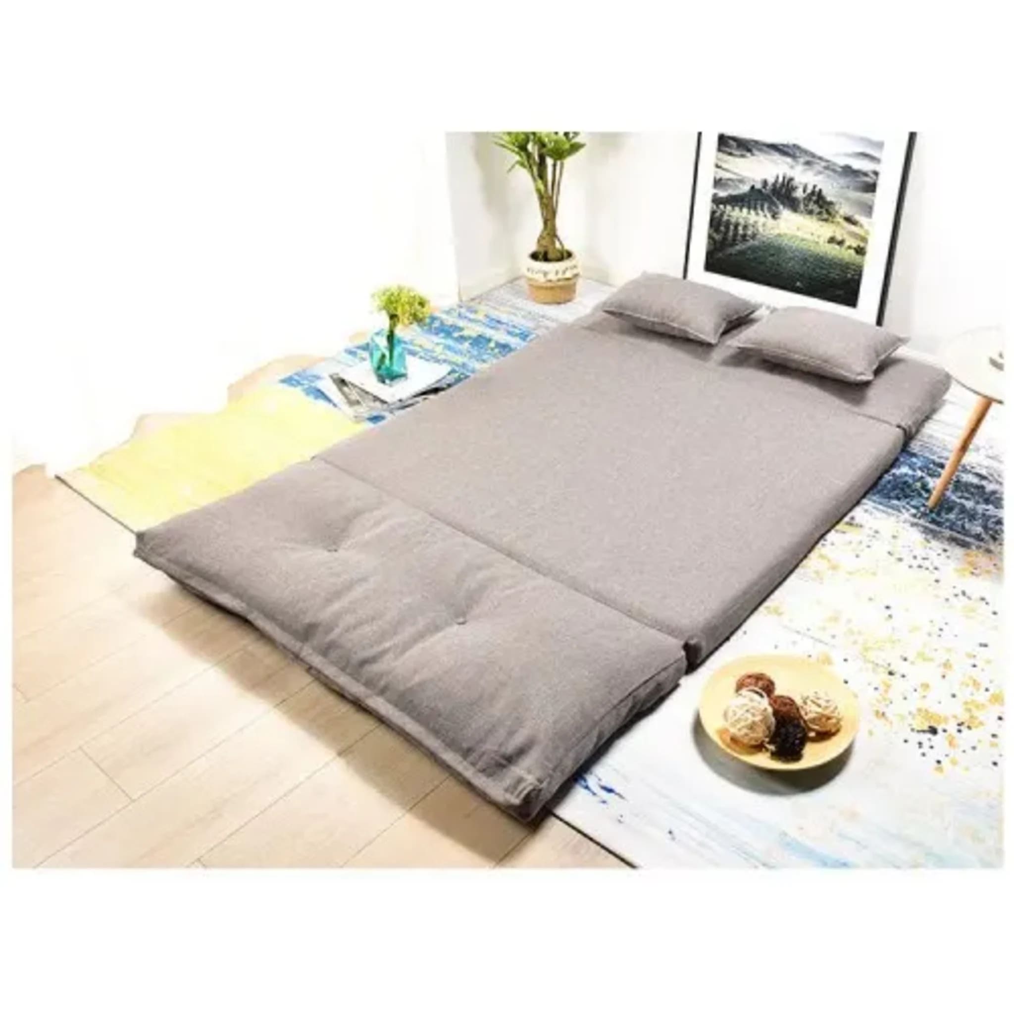 Urbana Japanese Futon Lounge 3-Seater Sofa Bed, Grey