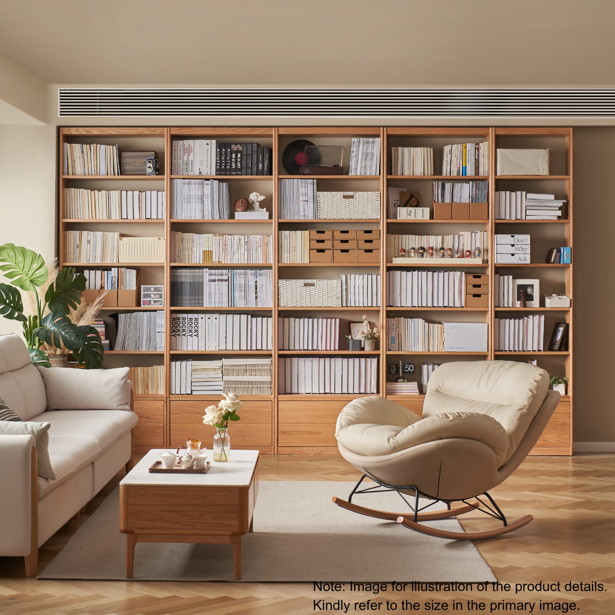 Solidwood Hemura Shelving Unit Module, Oak, W80cm