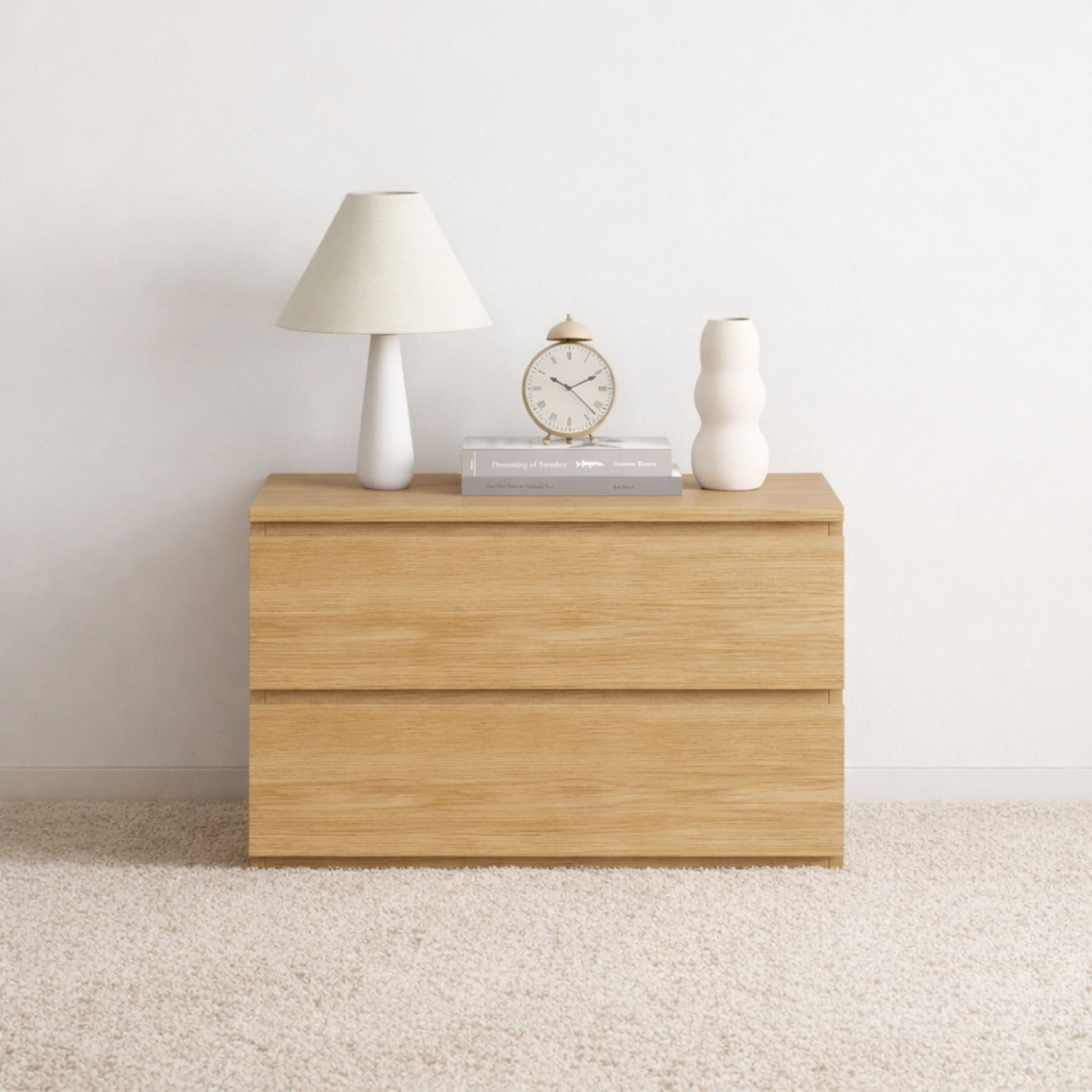 Loft Ensio Chest of 2 Drawers, Natural Wood
