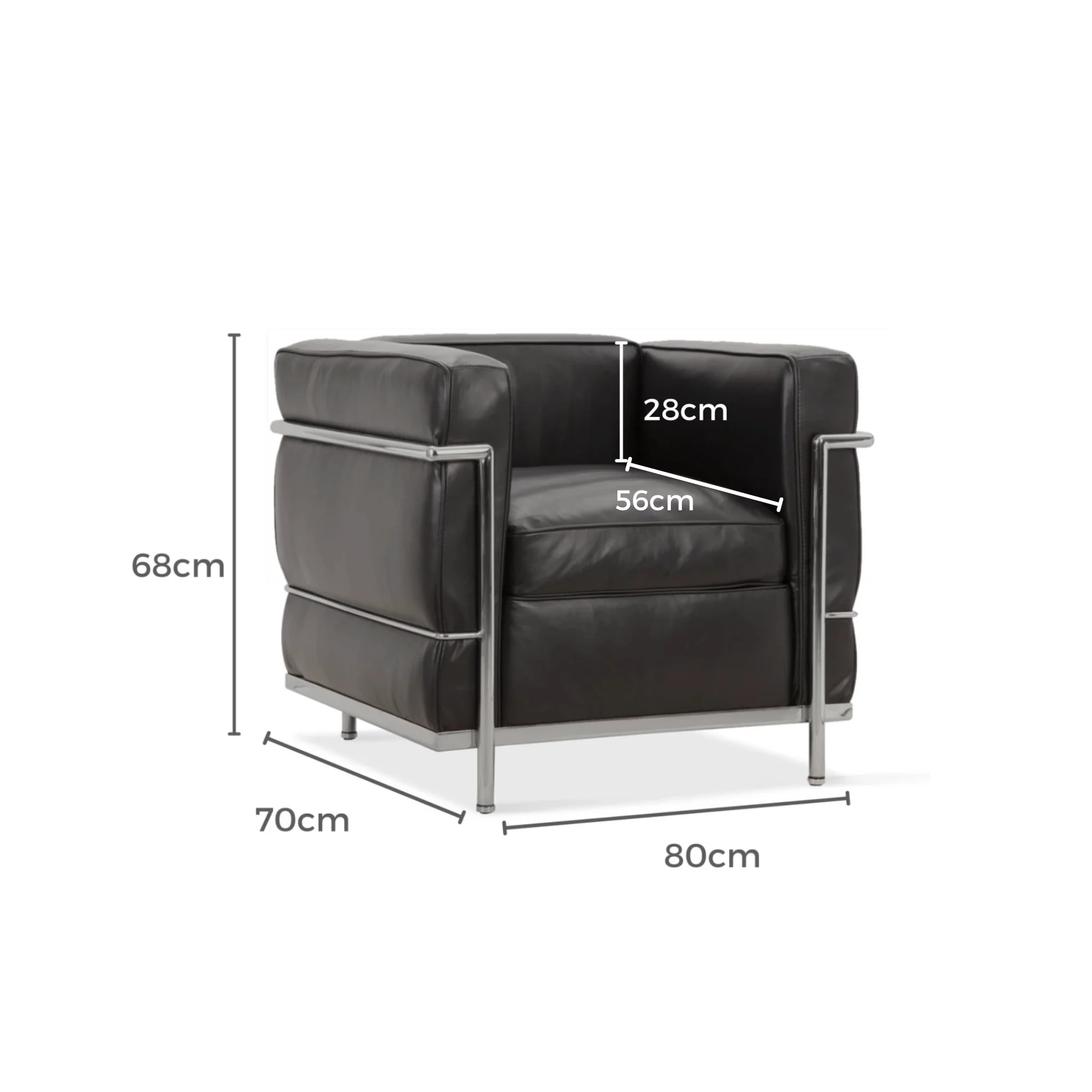 MODE Le Corbusier LC2 Sofa Replica, 1-Seater