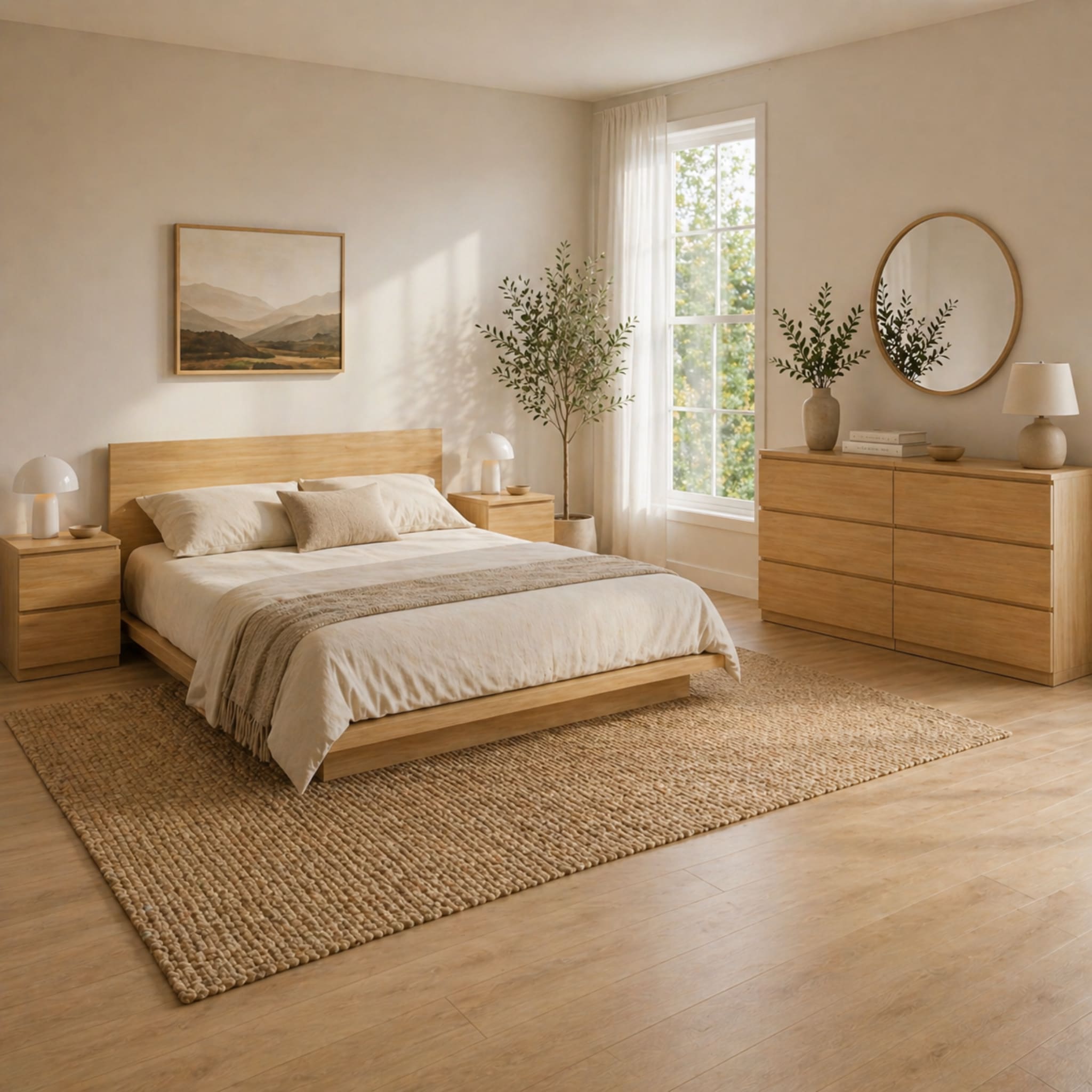Loft Ensio Bedside Table, Natural Wood