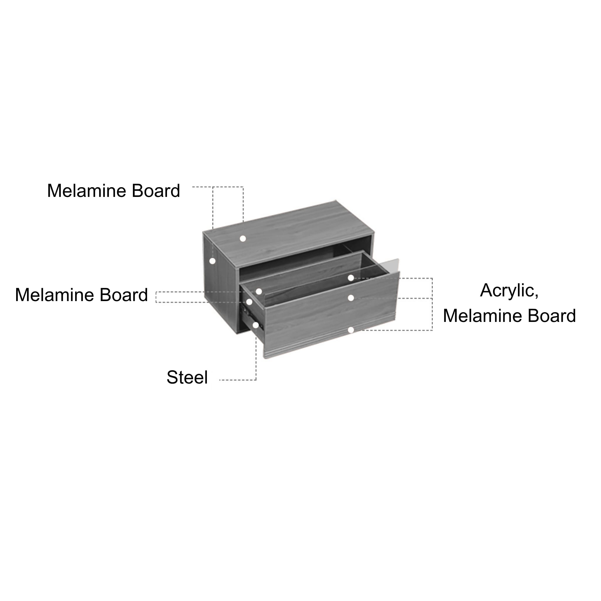 Linspire Forma 1 Drawer Module, Dark Wood
