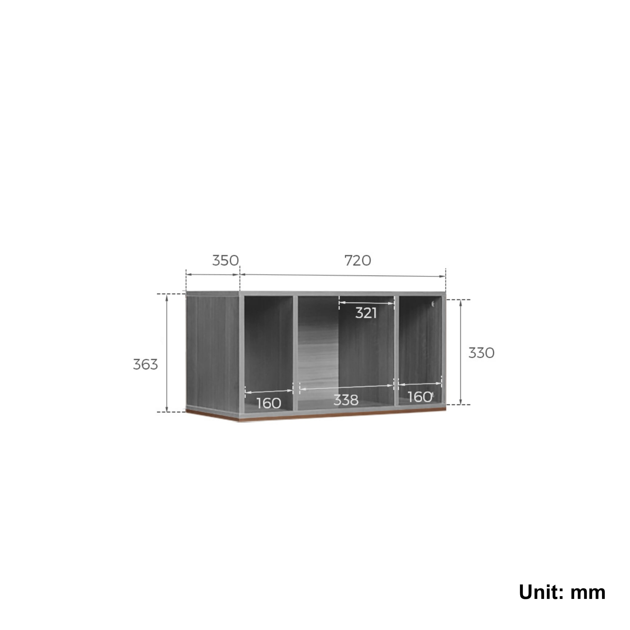 Linspire Forma Shelf Module, Dark Wood