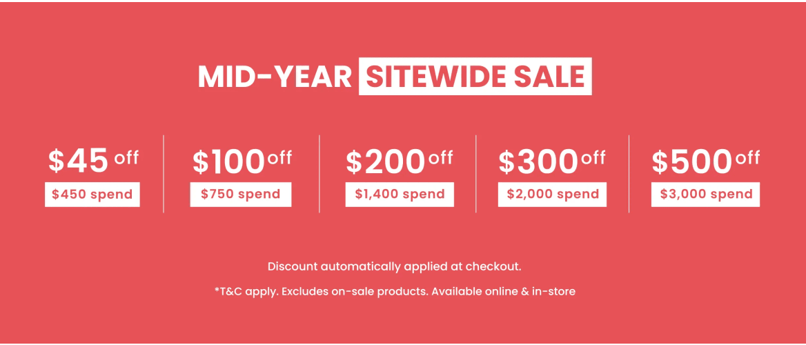 Mid Year Sitewide Sale - Spend and Save