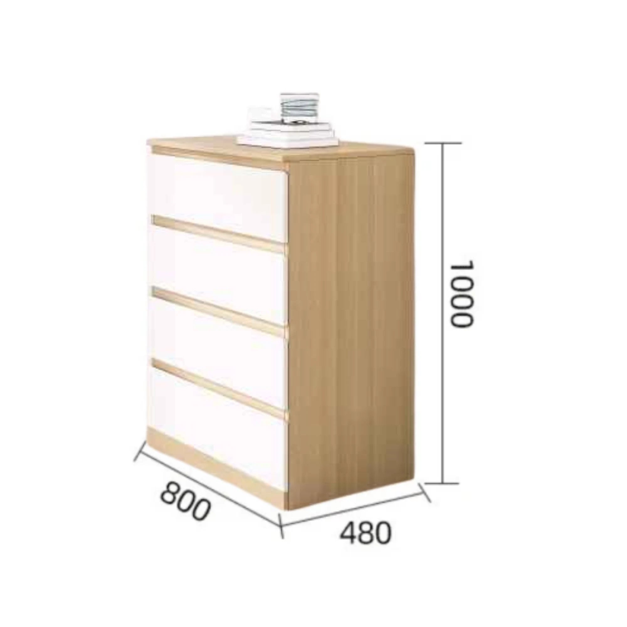Loft Ensio Chest of 4 drawers, White & Natural Wood