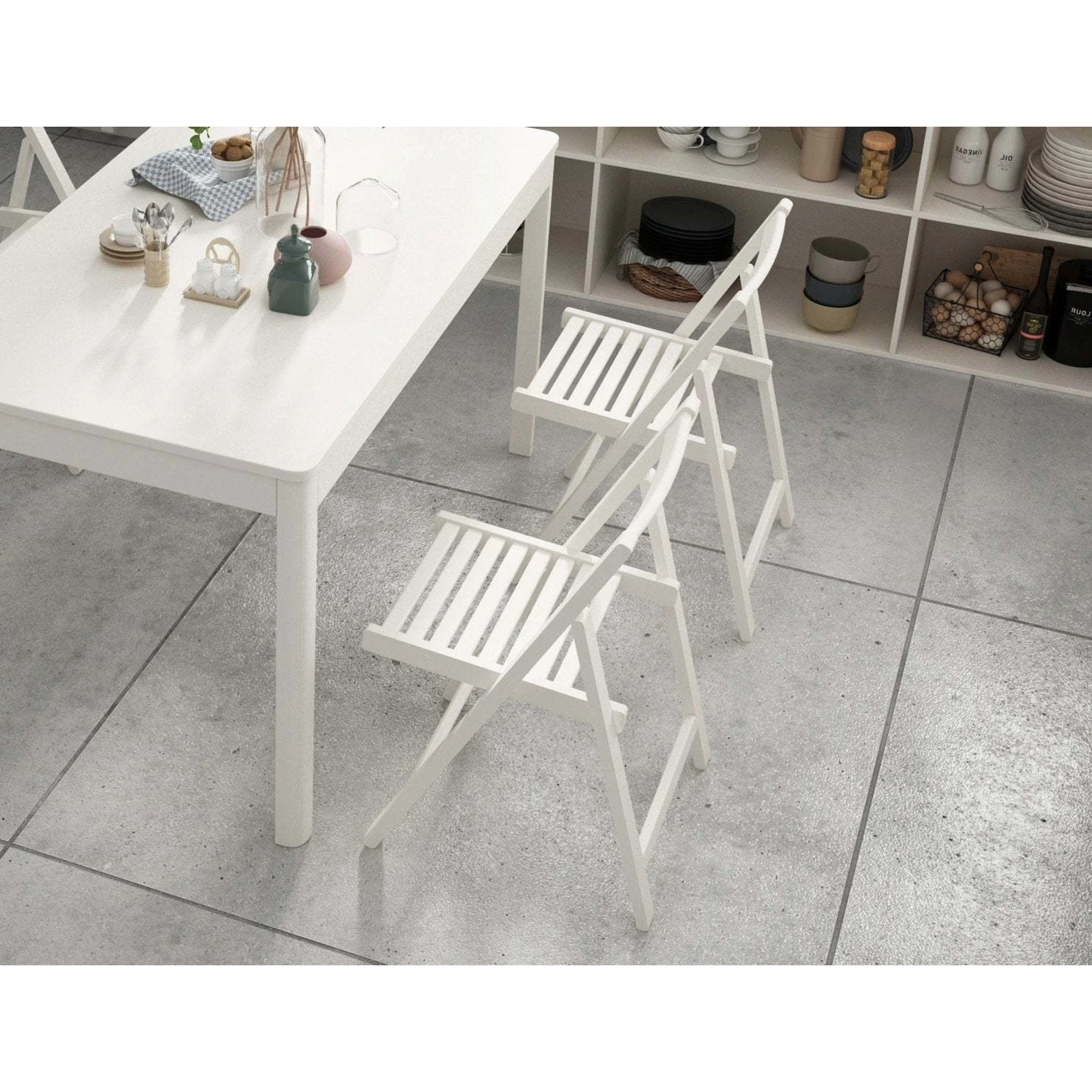 Loft Nordic Gateleg Table with 4 chairs, White