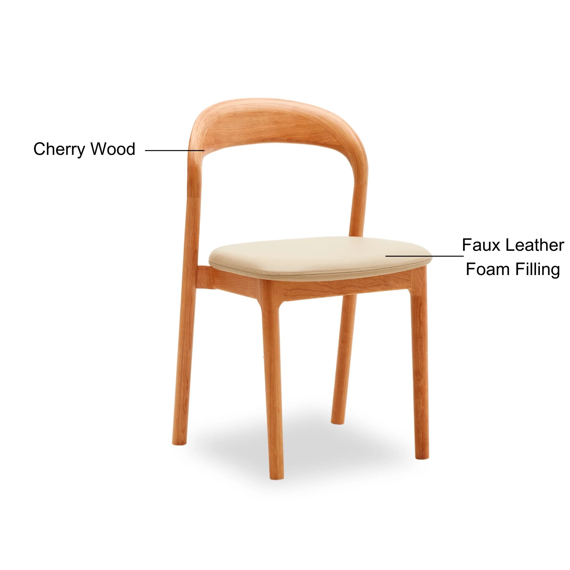 Solidwood Quartz Cherry Dining Chairs, Set of 2