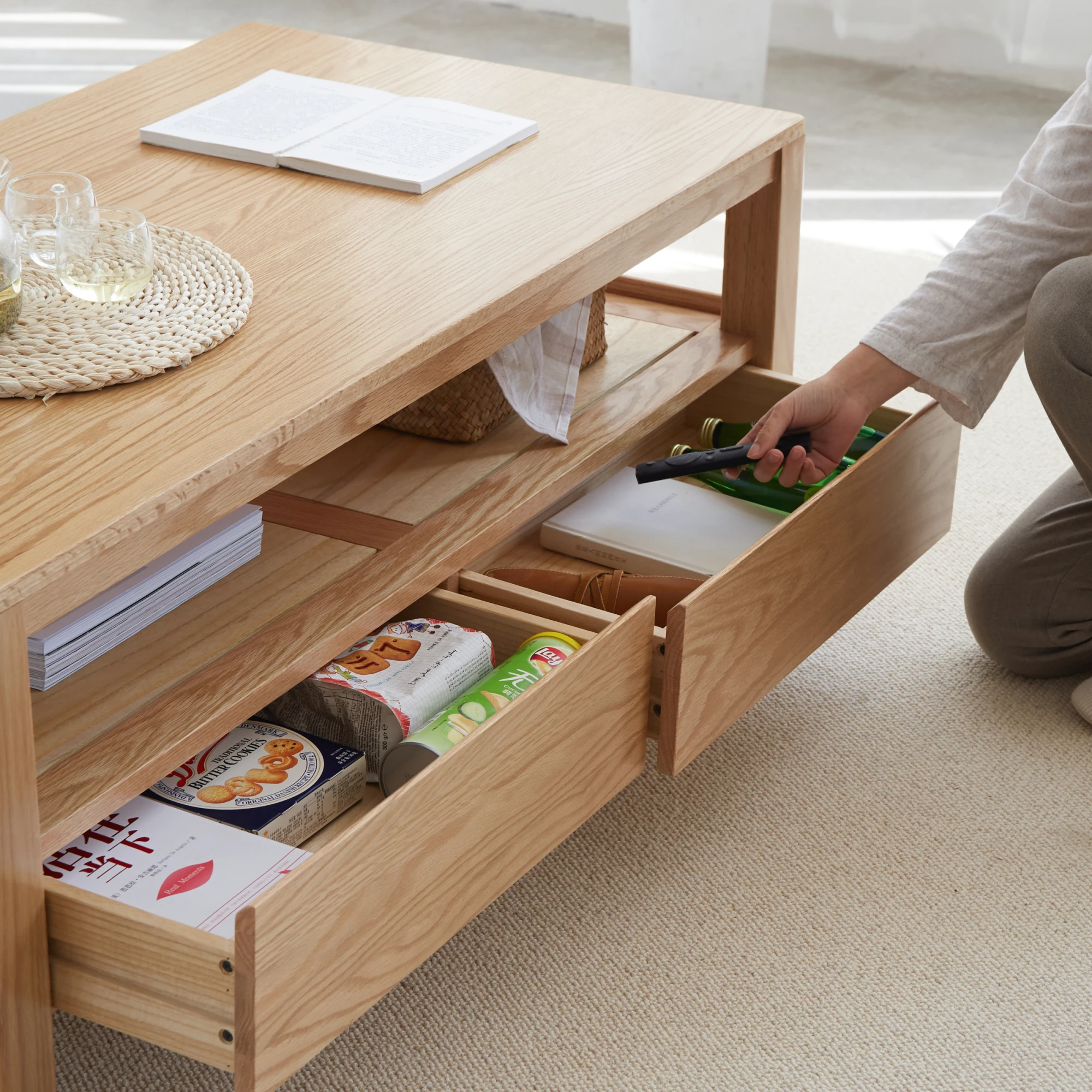 Solidwood Norway Coffee Table, 105x53cm