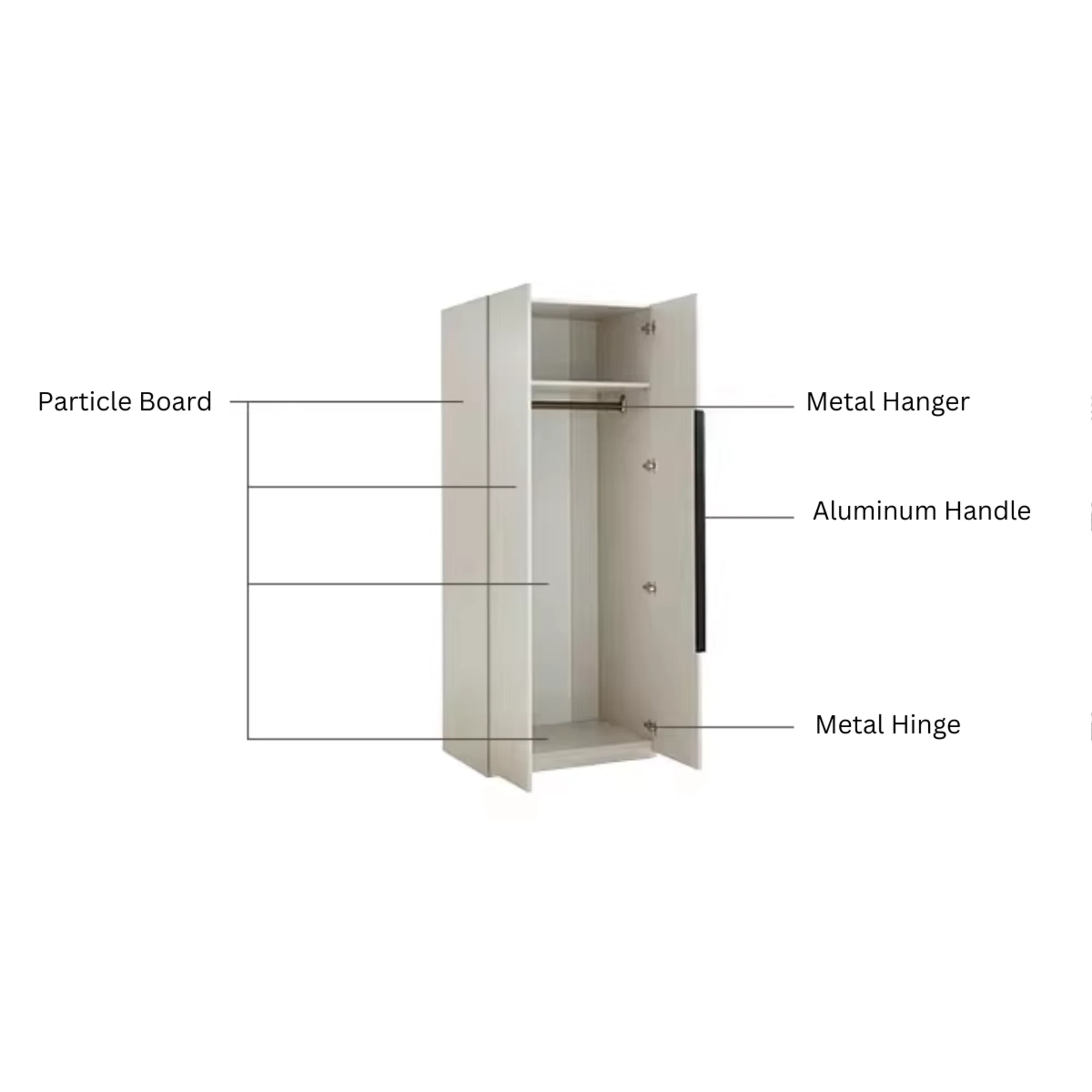 Linspire Stele 4-Door Wardrobe with Drawers & Shelf