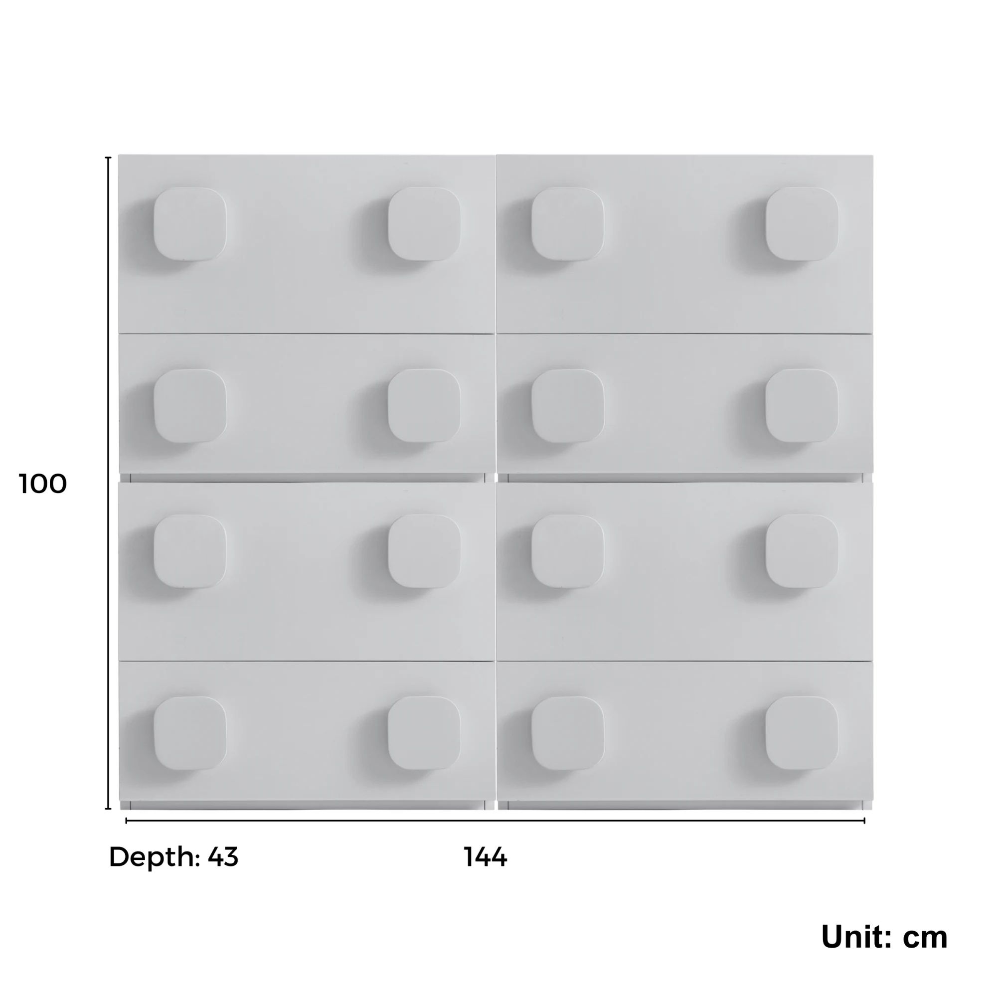 Linspire Mosaic Set of 4 Modular Storage Cabinets, Off-White