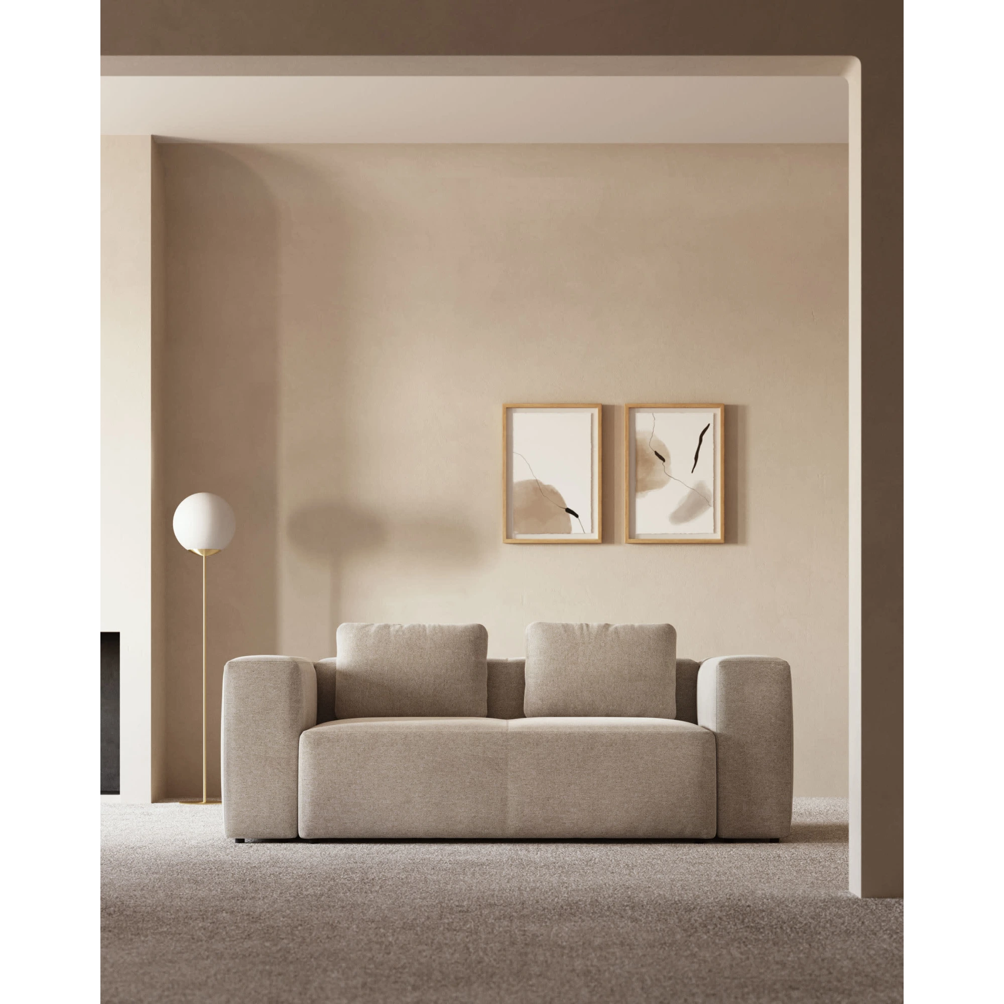 Kave Home Blok 2-Seat Sofa, Beige