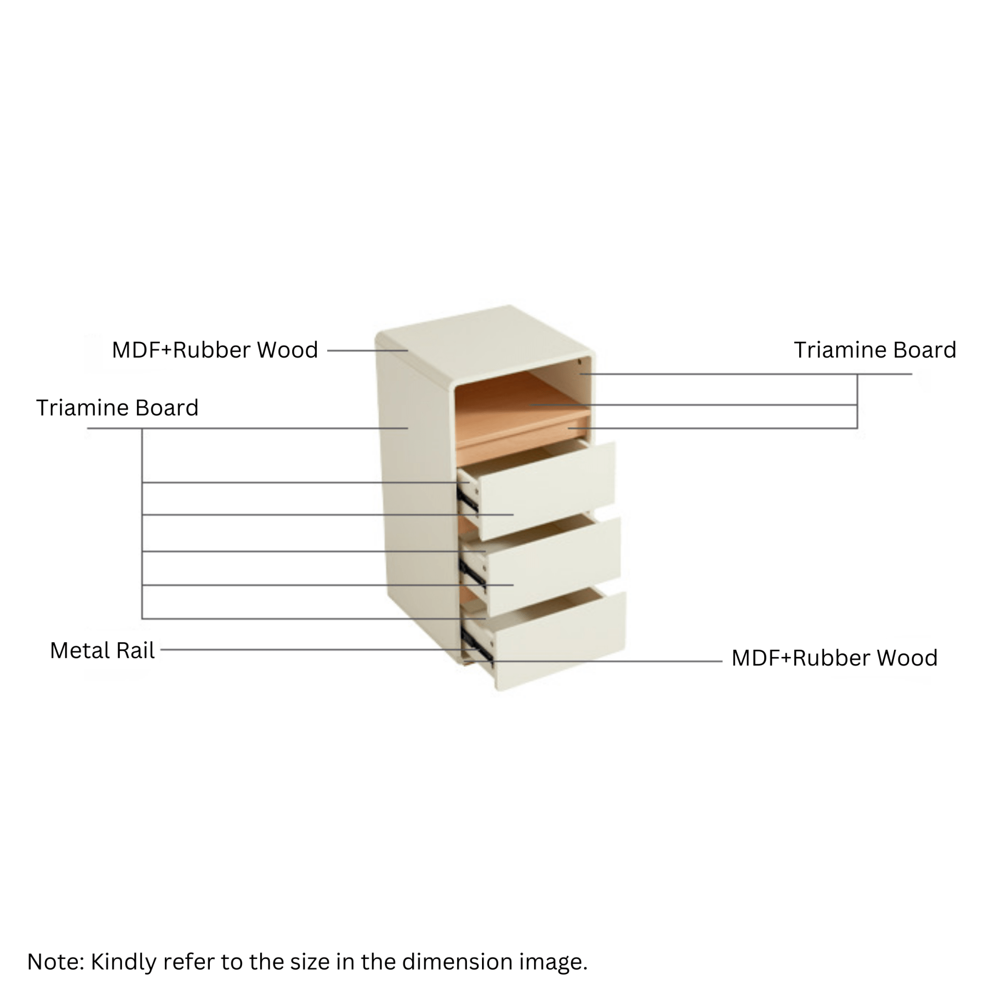 Linspire Evoke Chest of 3 Drawers with Open Storage, 60cm