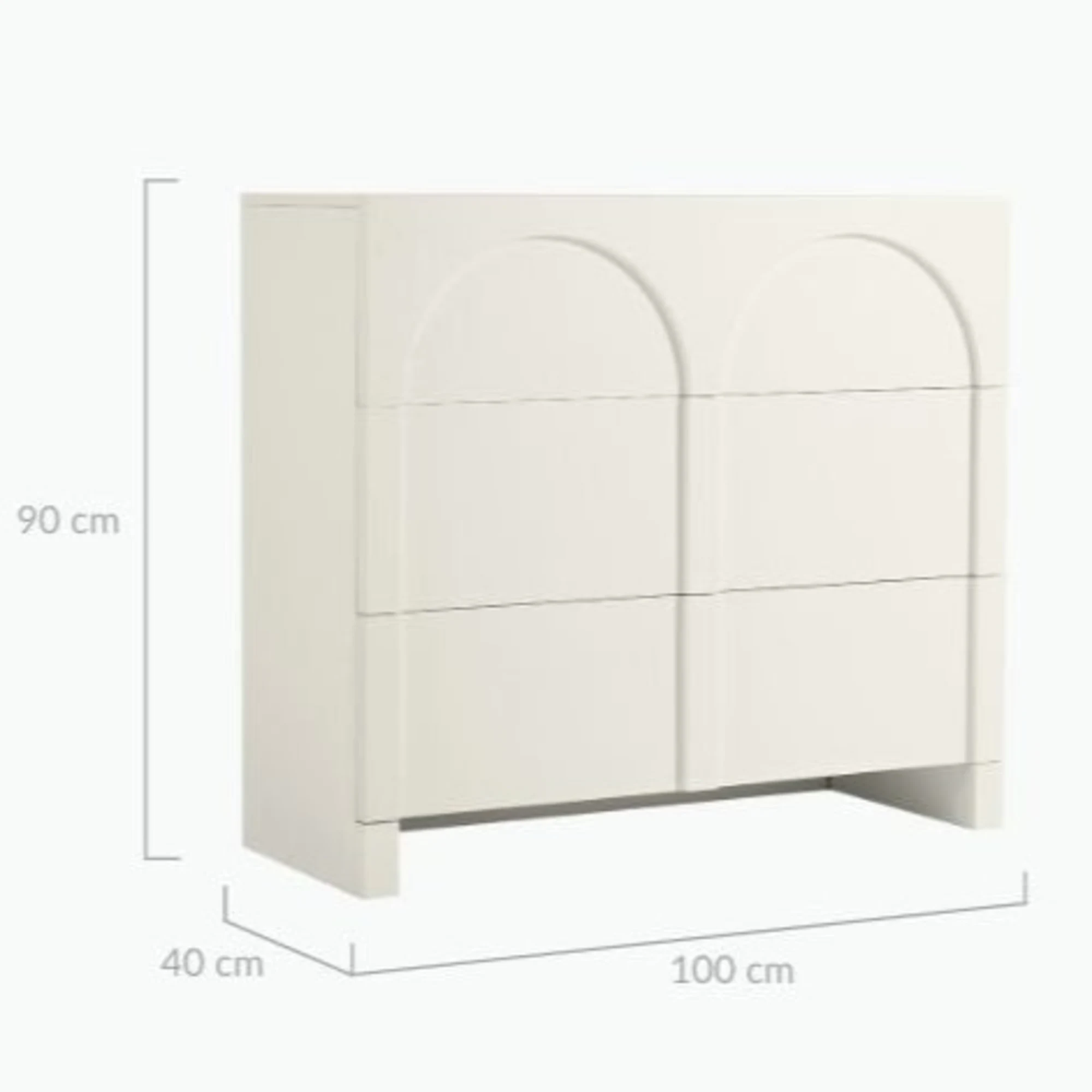 Lifely Arch Sideboard with 3 Drawers