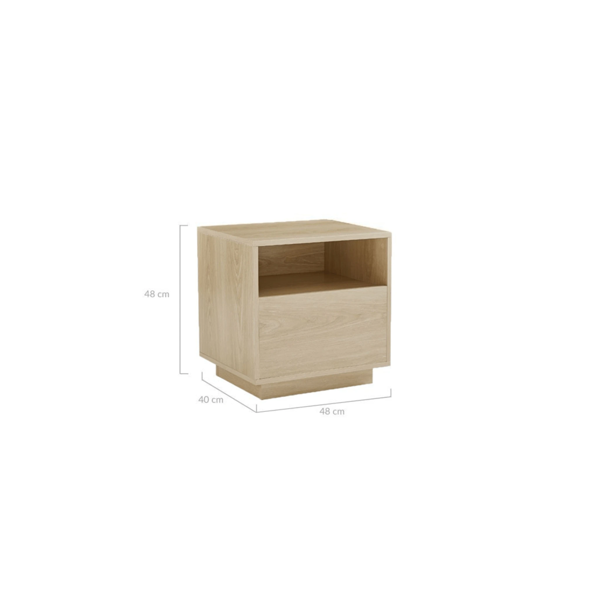 Lifely Nook Bedside Table, Natural Wood