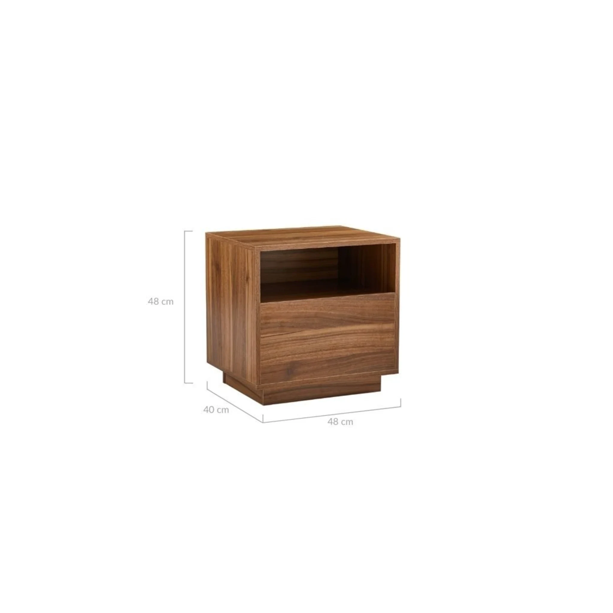 Lifely Nook Bedside Table, Dark Wood