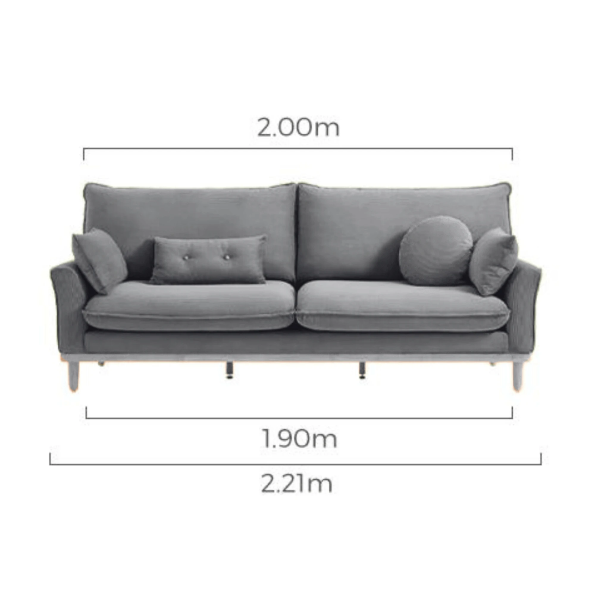 Linspire Moss 3-Seater Sofa, Neutral White & Natural Wood