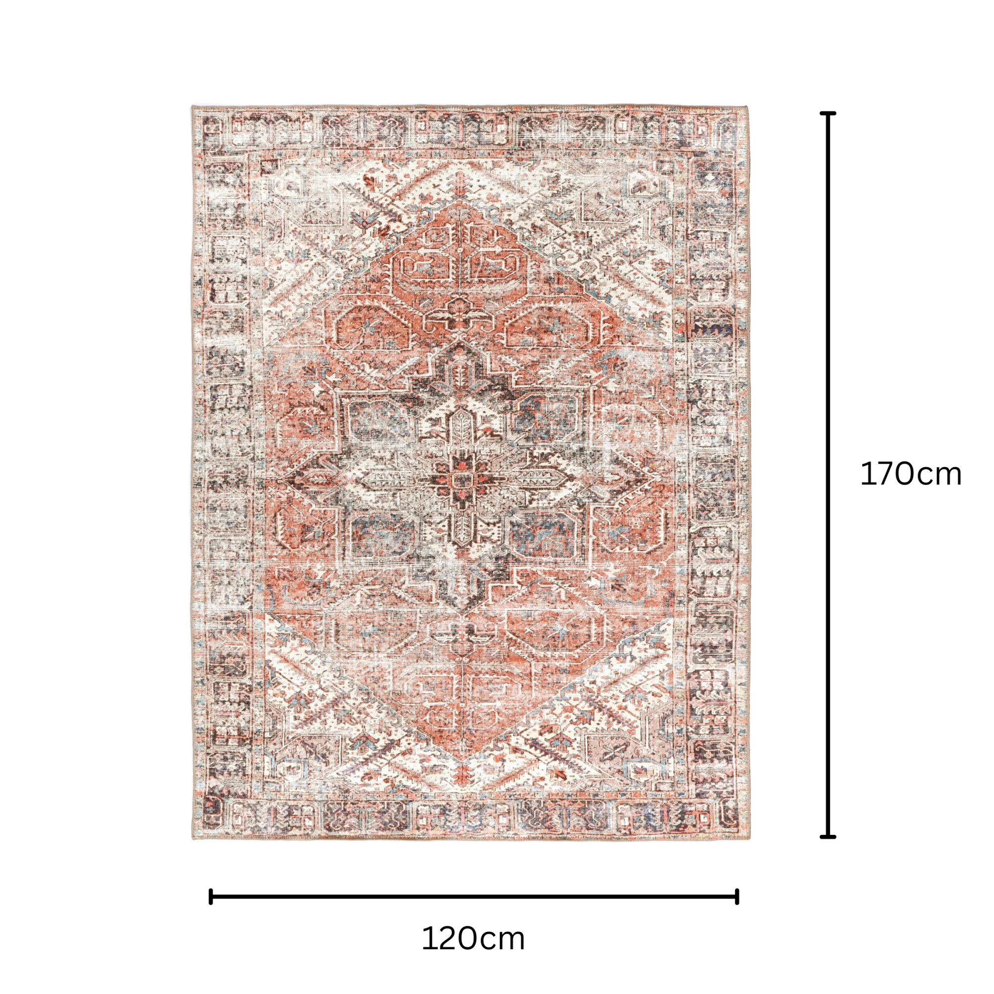 DreamWeaver Homestead Machine Washable Rug, Jezebel Red, 160x230cm