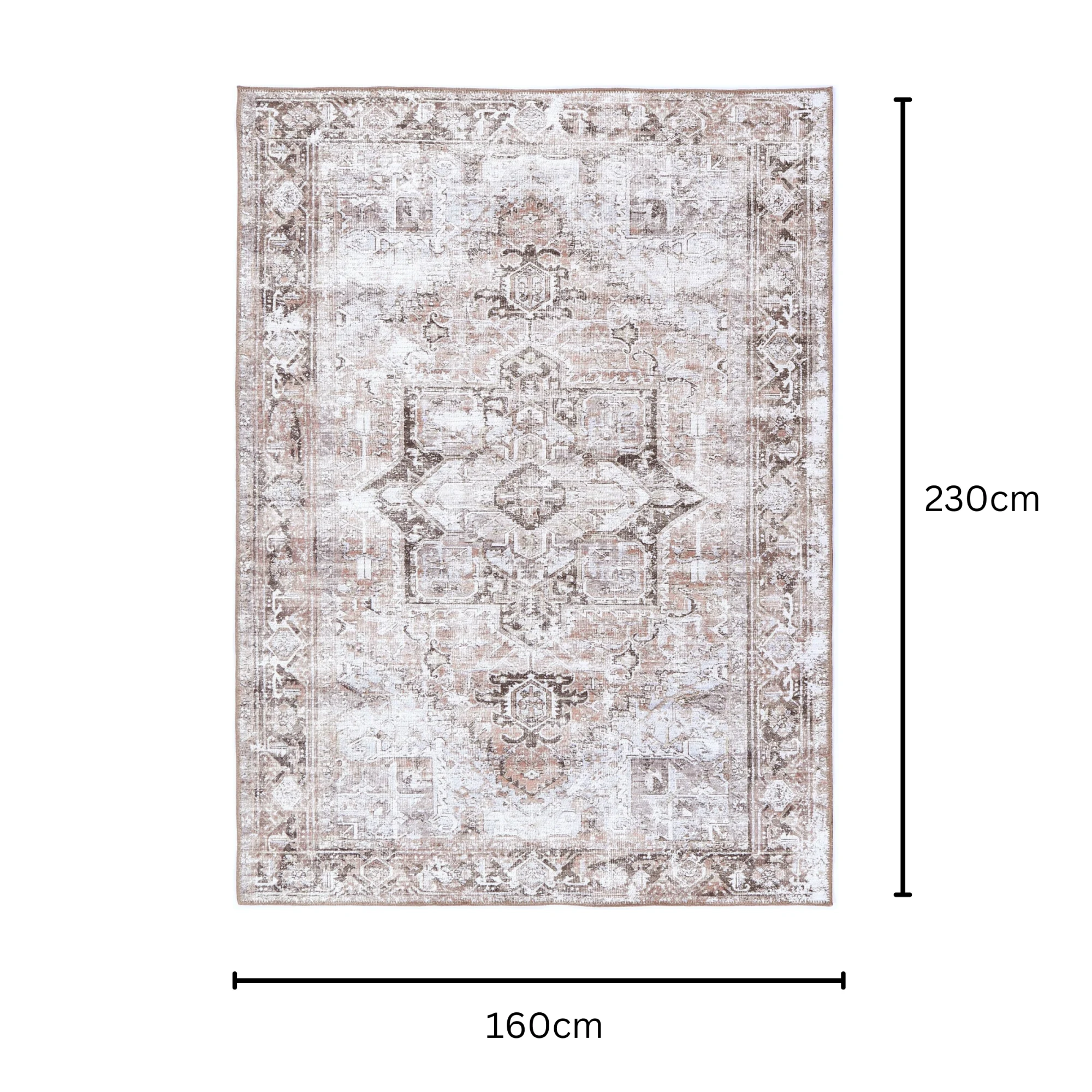 DreamWeaver Homestead Machine Washable Rug, Amelie Terracotta, 160x230cm
