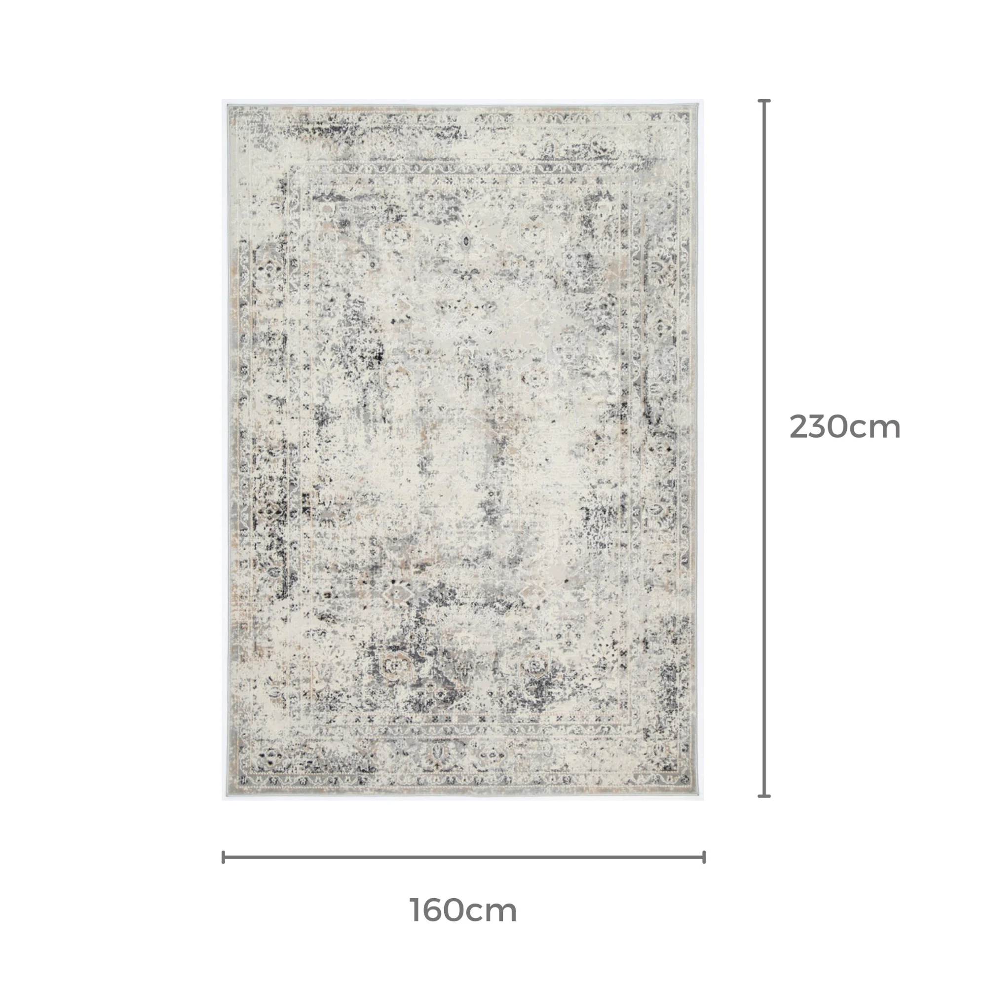 DreamWeaver Zenith Contemporary Rug, Beige & Grey, 160x230cm