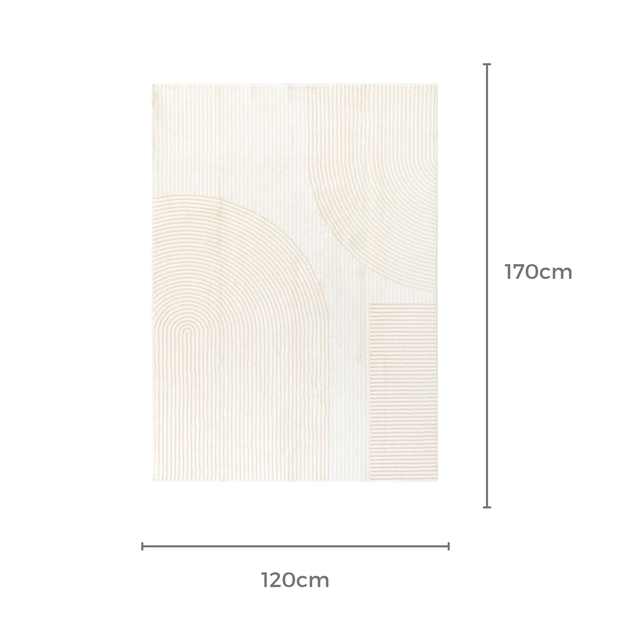 DreamWeaver Oasis Machine Washable Rug, Arches Cream, 120x170cm