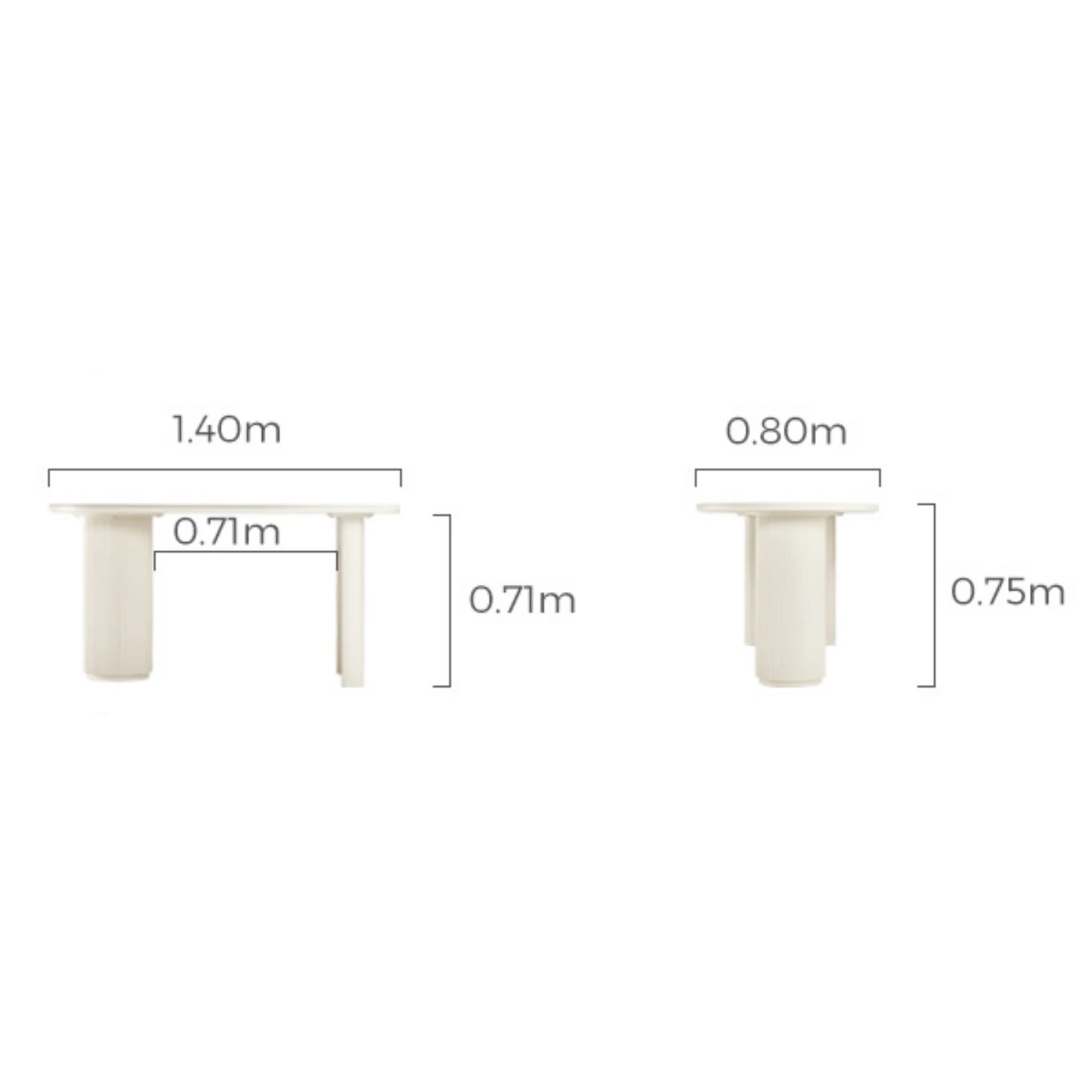 Linspire Flova Dining Table, 140x80x75cm-VOID