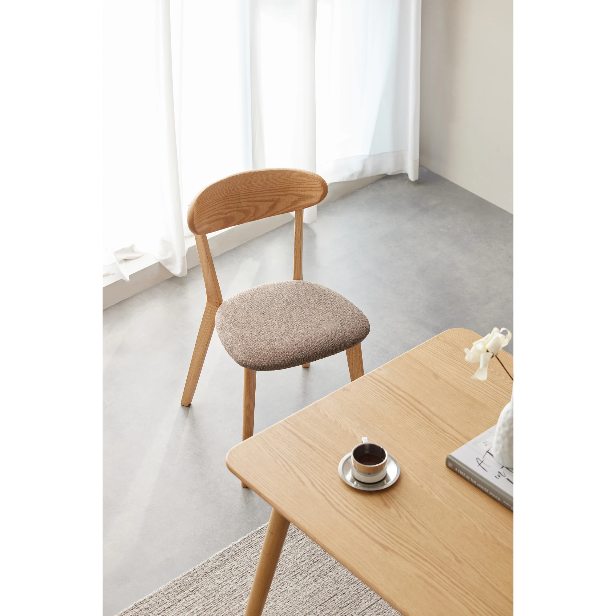 Solidwood Fuji Dining Chair, Natural Wood, Set of 2