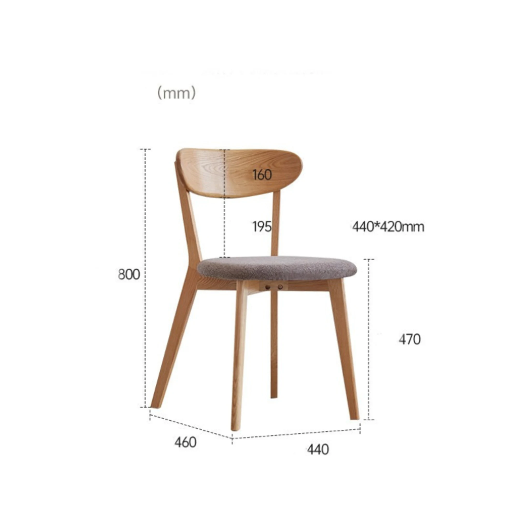 Solidwood Fuji Dining Chair, Natural Wood, Set of 2