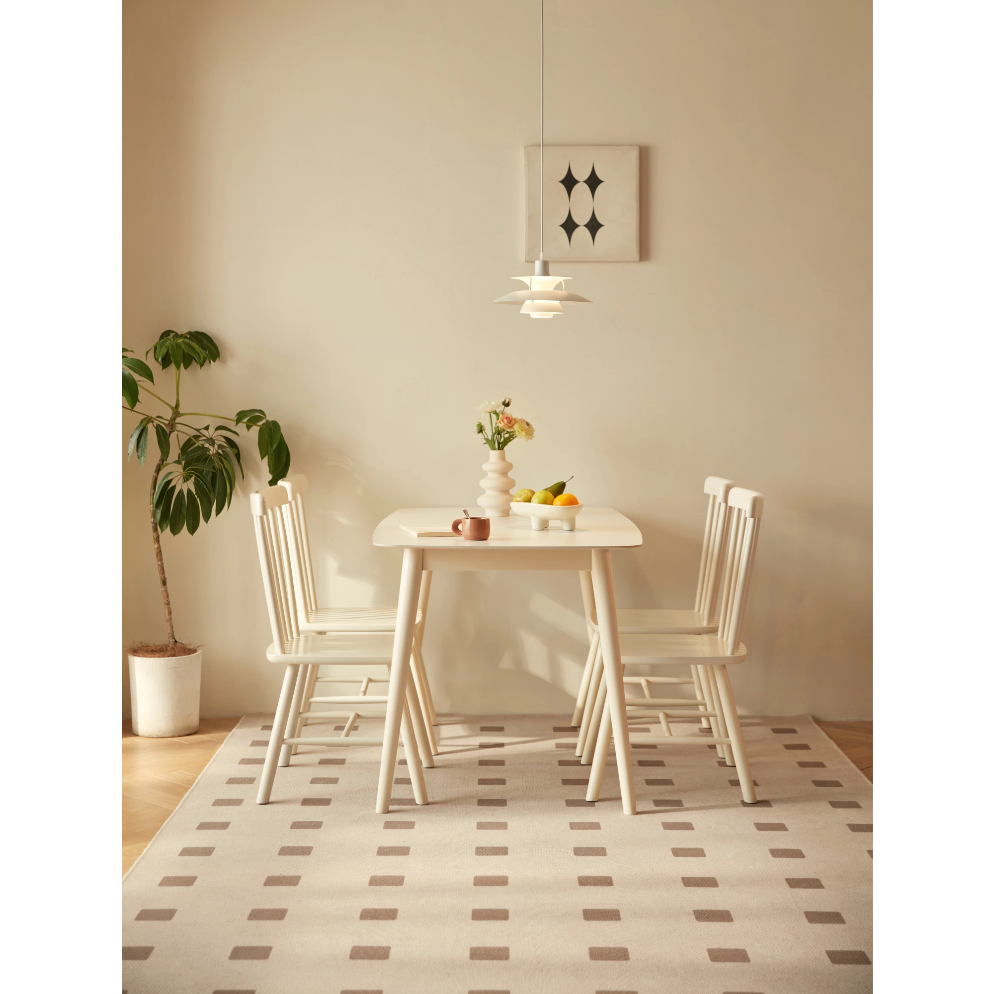 Linspire Ventus Dining Table with Sintered Marble Top, 1.2m, White