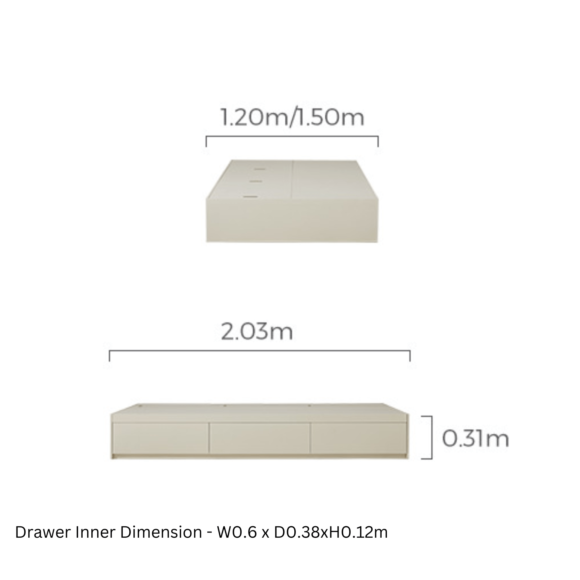 Linspire Lattice Global Double Bed Base with Drawers
