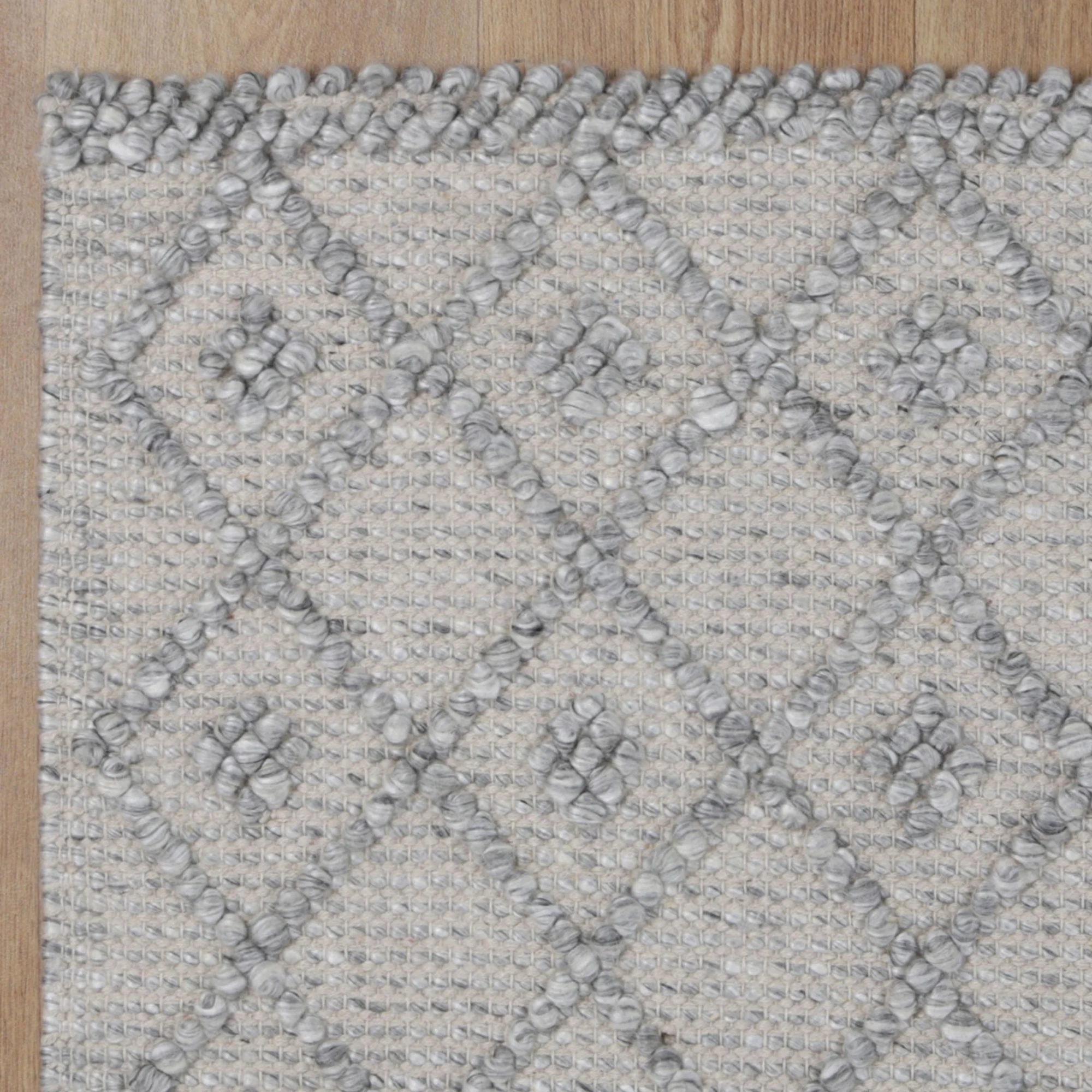 Wild Yarn Dream Wool and Cotton Rug, Steel, 200x290cm