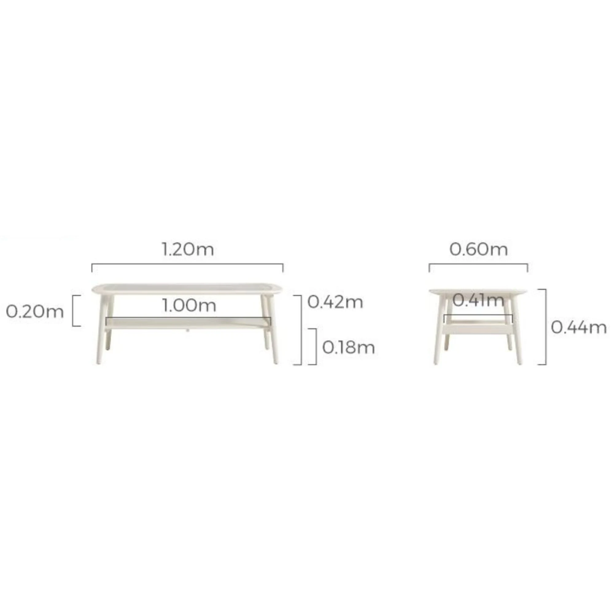 Linspire Ventus Coffee Table with Glass Top, 120cm, White