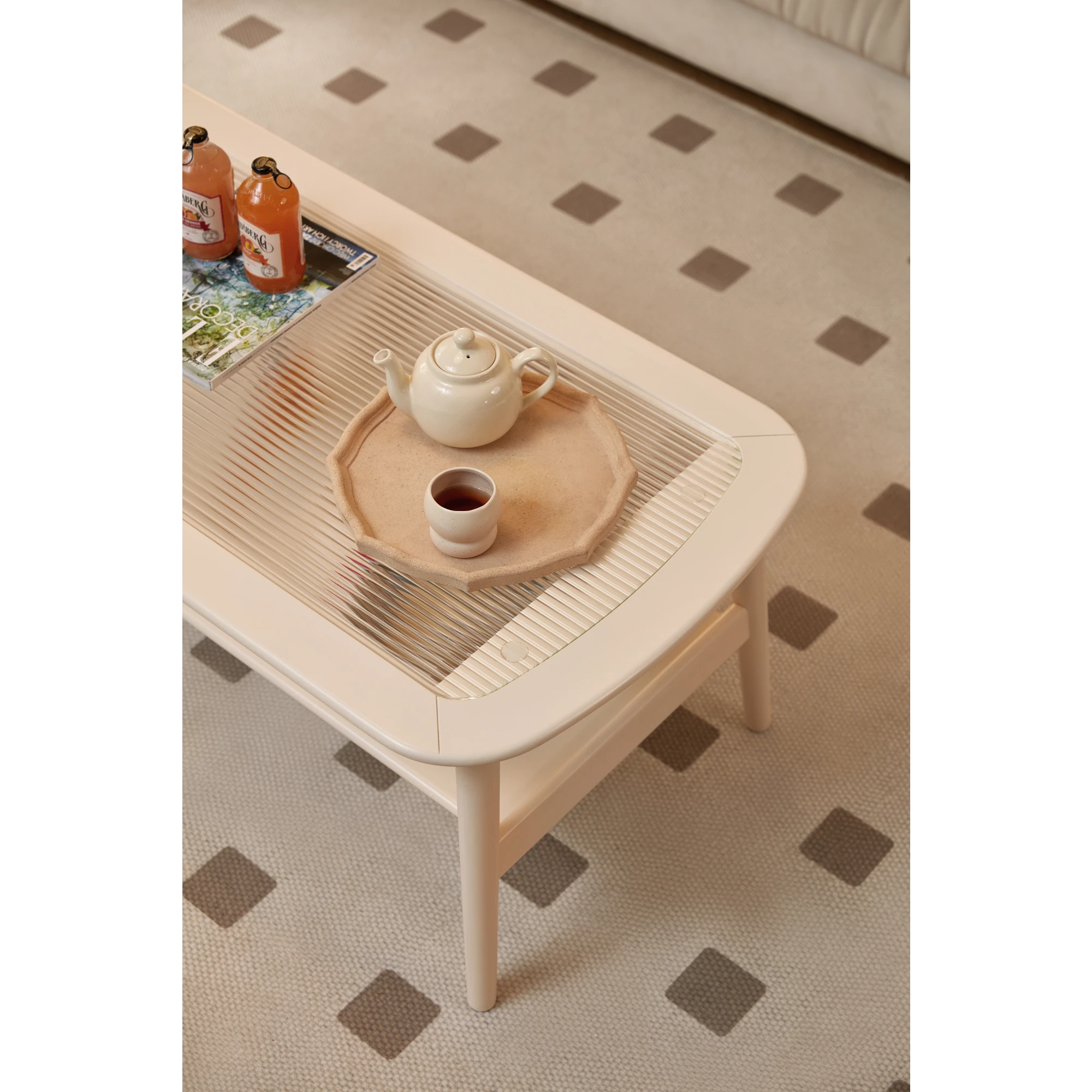 Linspire Ventus Coffee Table with Glass Top, 100cm, White