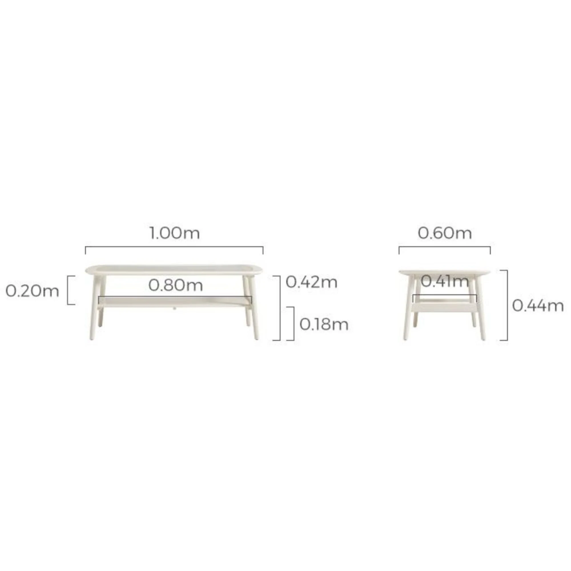 Linspire Ventus Coffee Table with Glass Top, 100cm, White