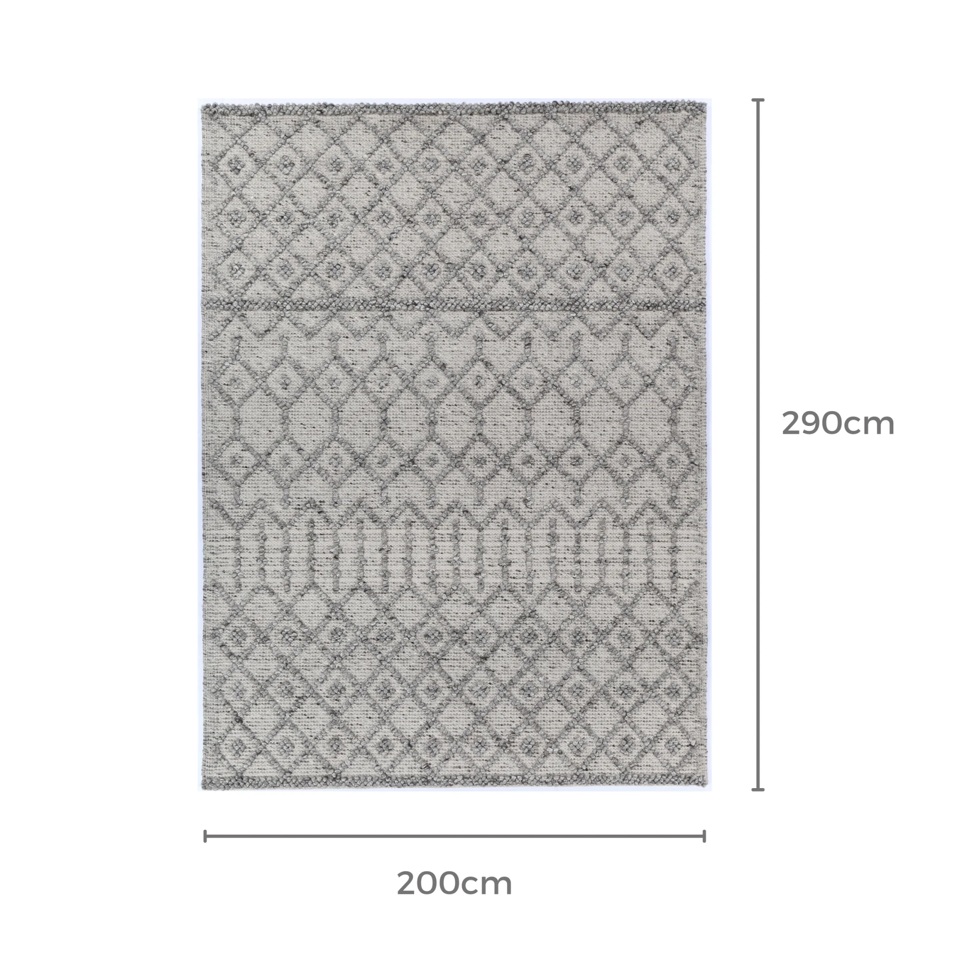 Wild Yarn Dream Wool and Cotton Rug, Storm, 200x290cm