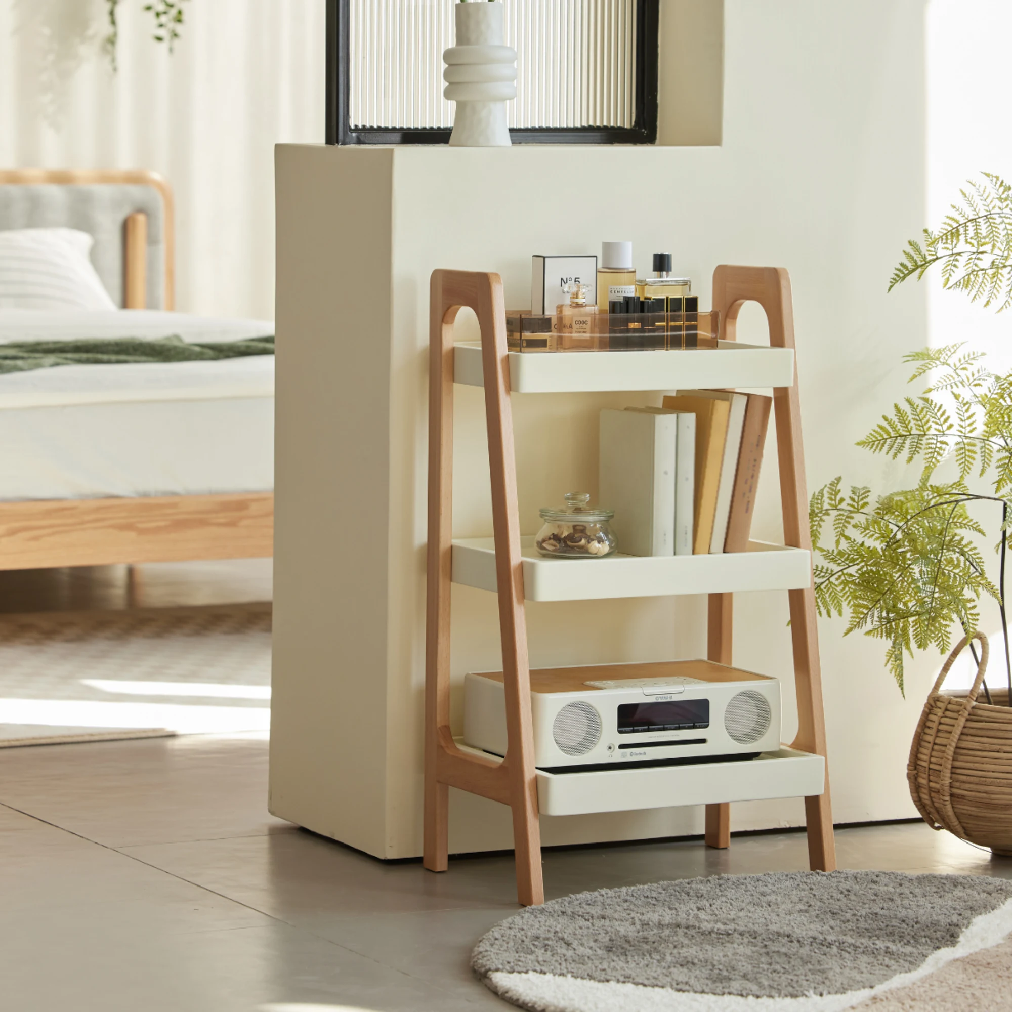 Solidwood Bailey Shelving Unit, 3-Tier