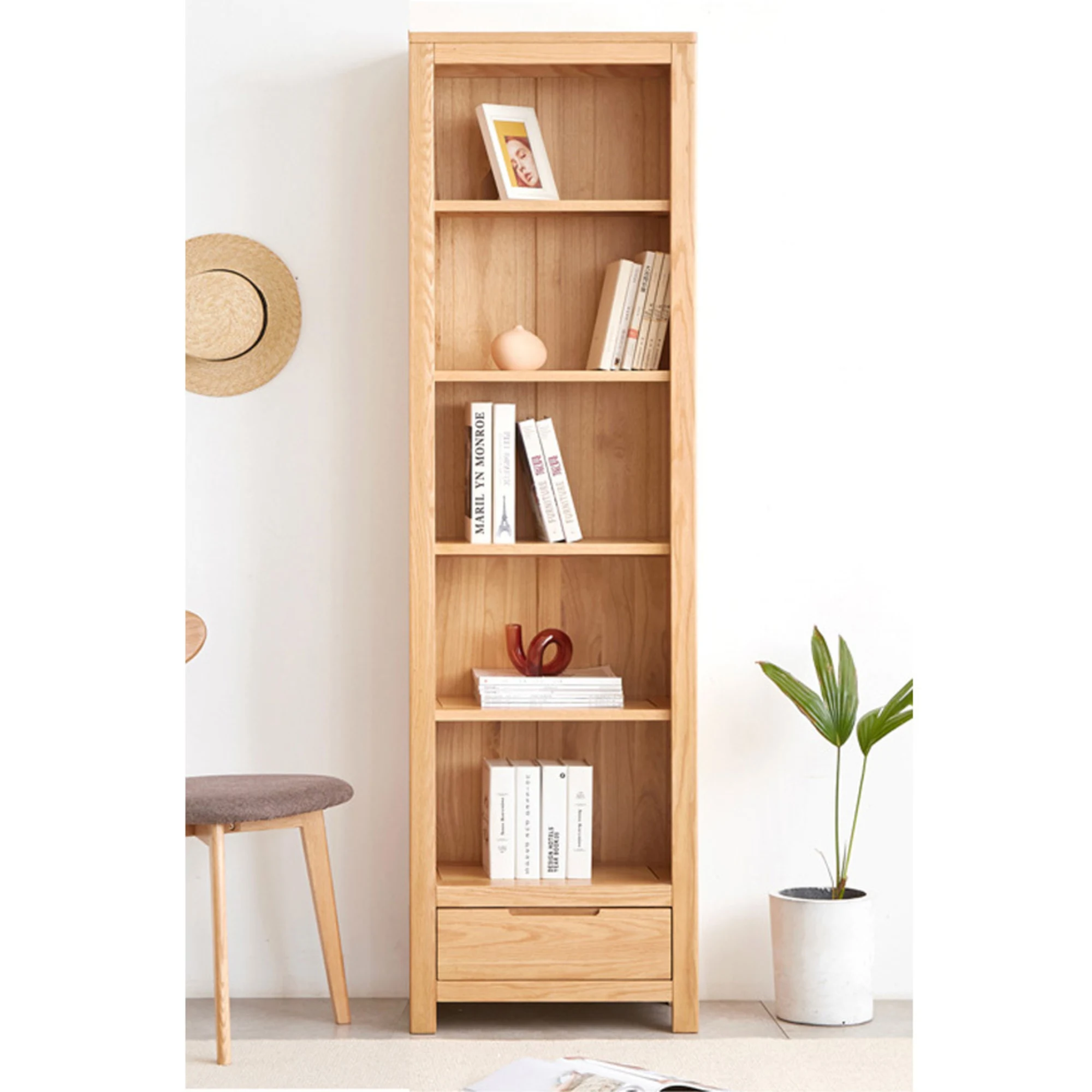 Solidwood Norway Bookcase, 55x32CM, Natural Wood