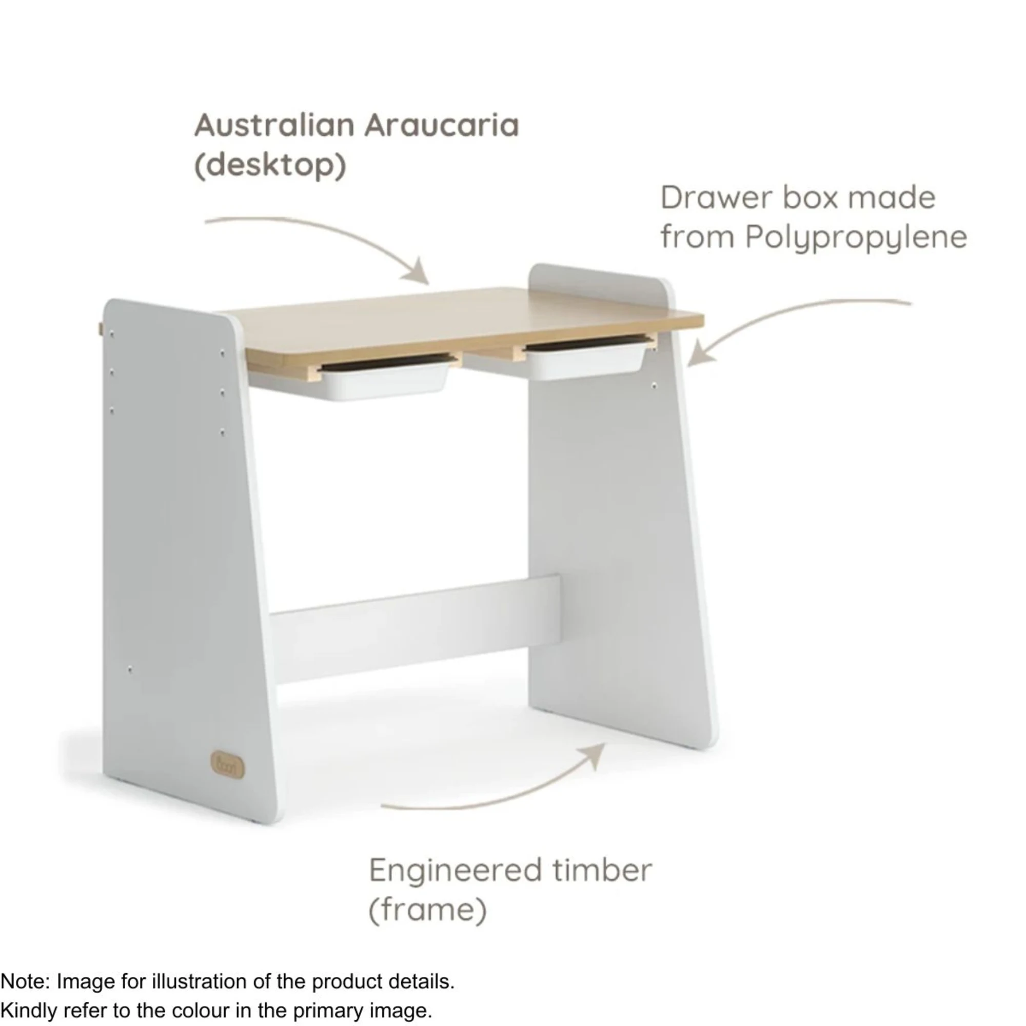 Boori Natty Kids Desk, Blueberry